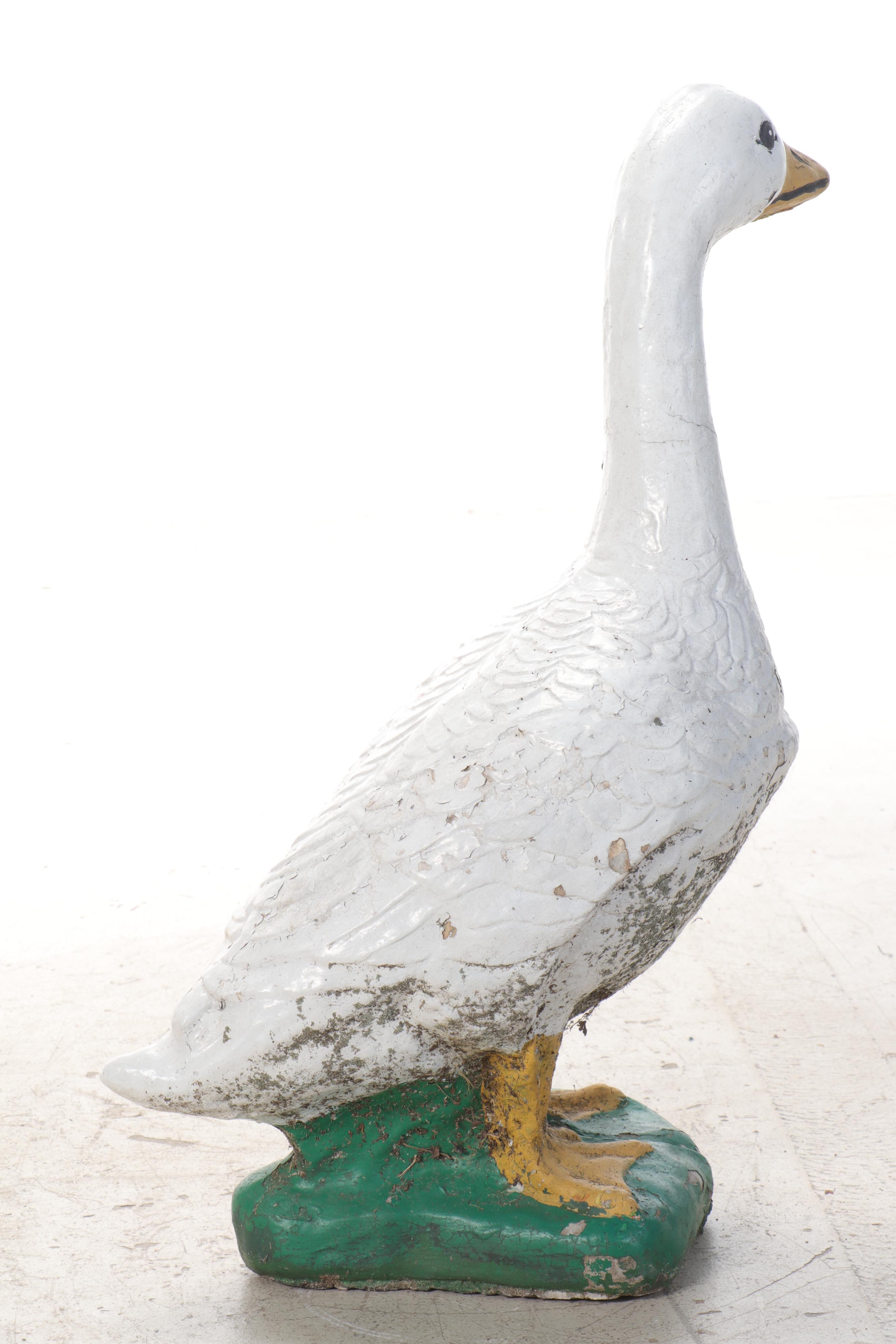 Hand-Painted Concrete Goose Garden Statue