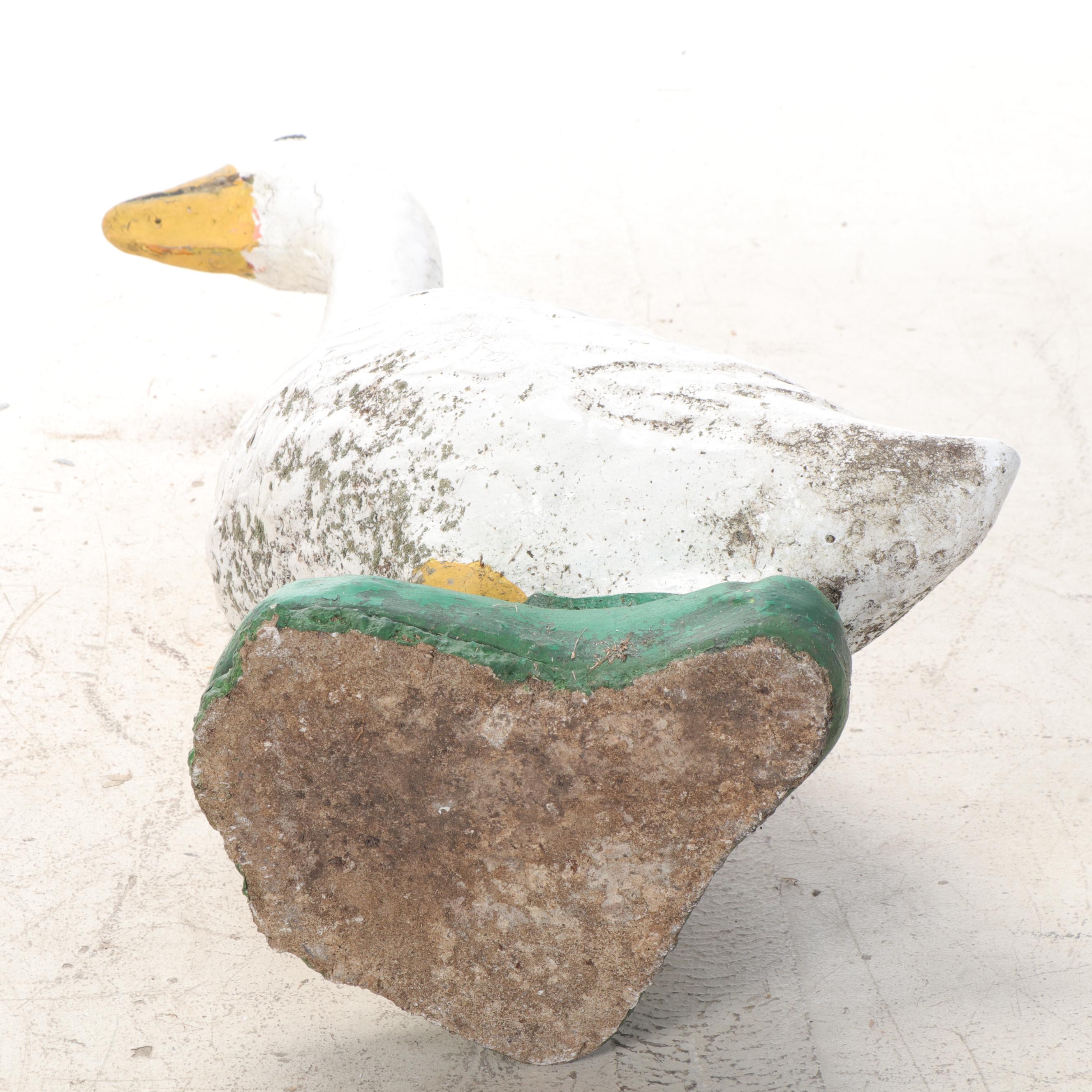 Hand-Painted Concrete Goose Garden Statue