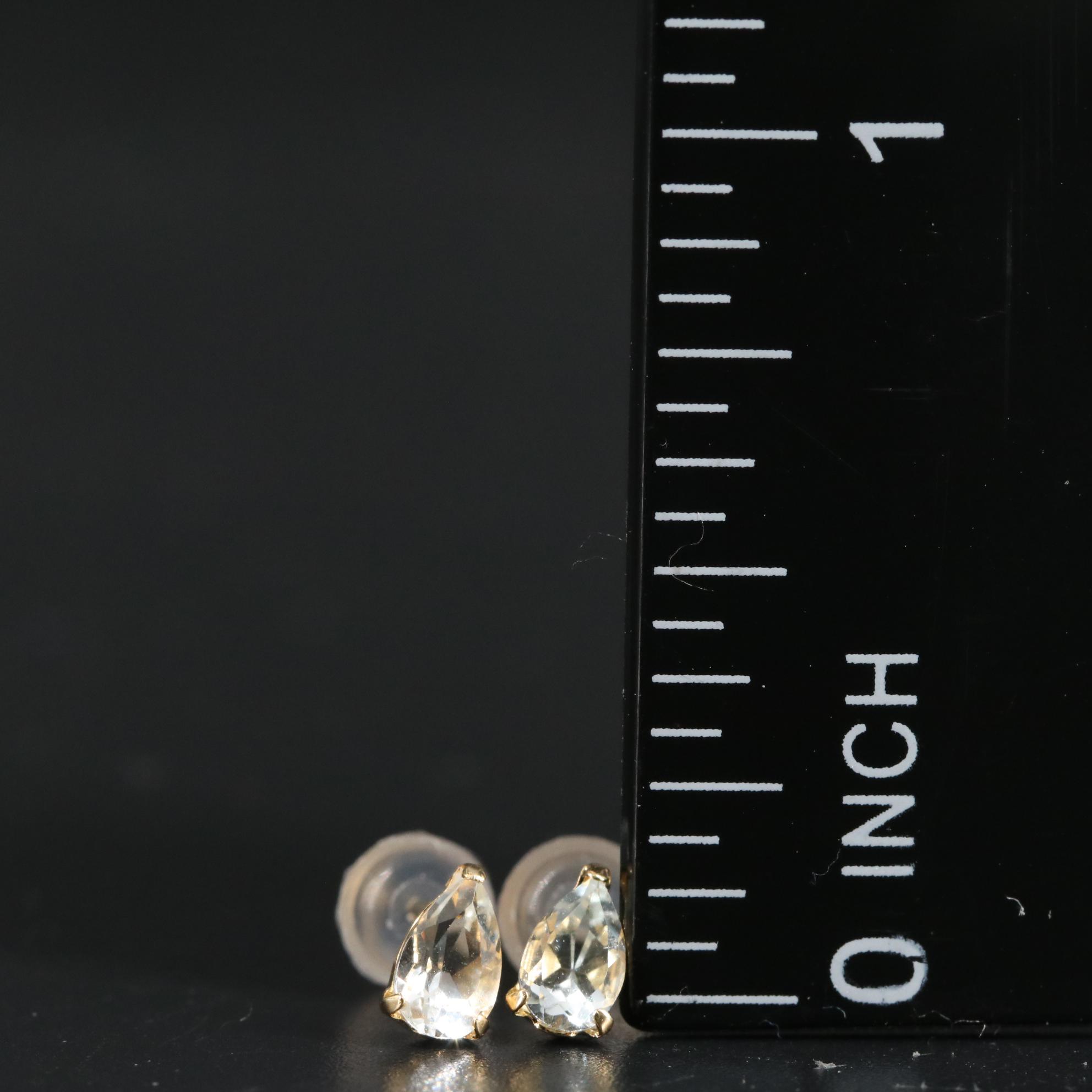 18K Goshenite Stud Earrings