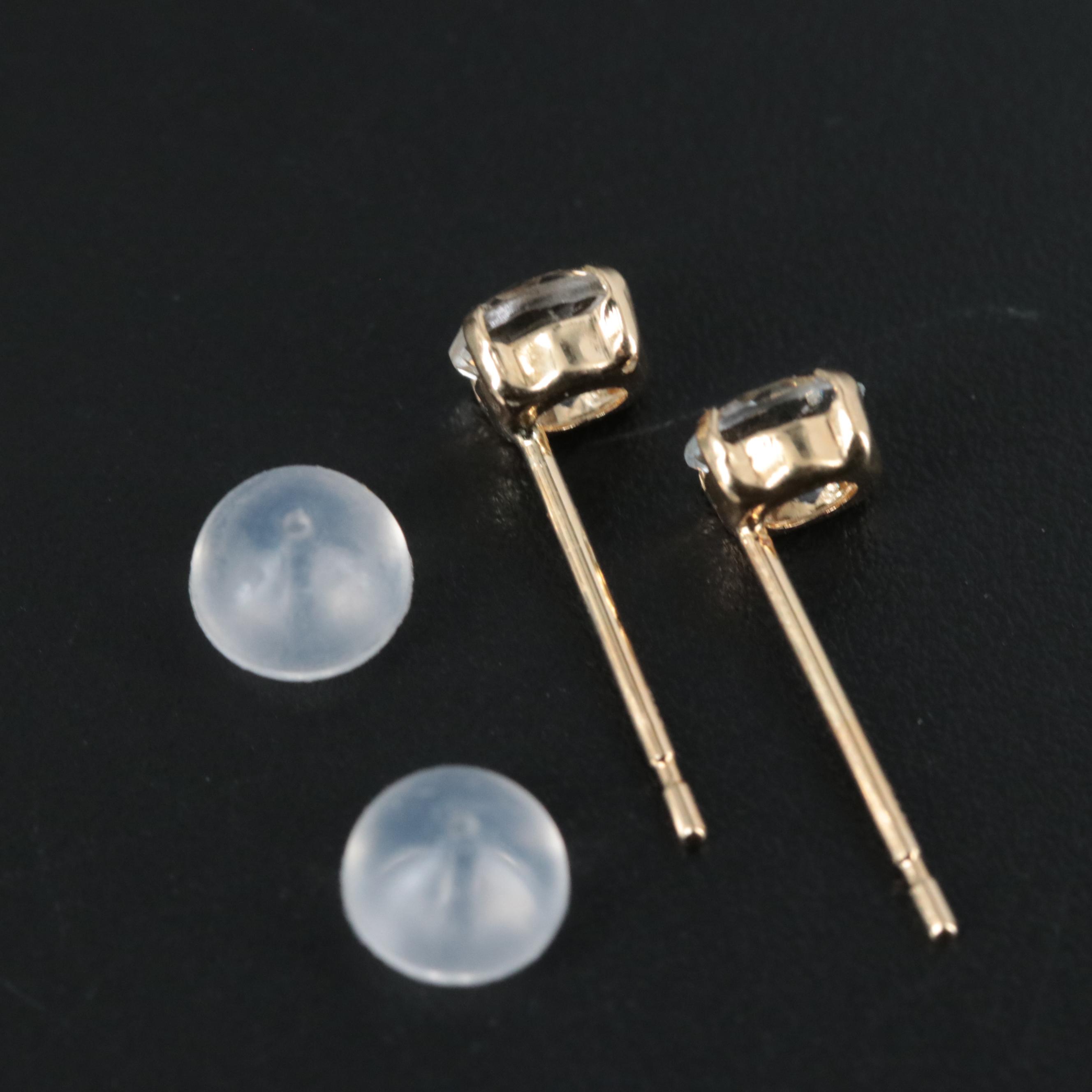 18K Goshenite Stud Earrings