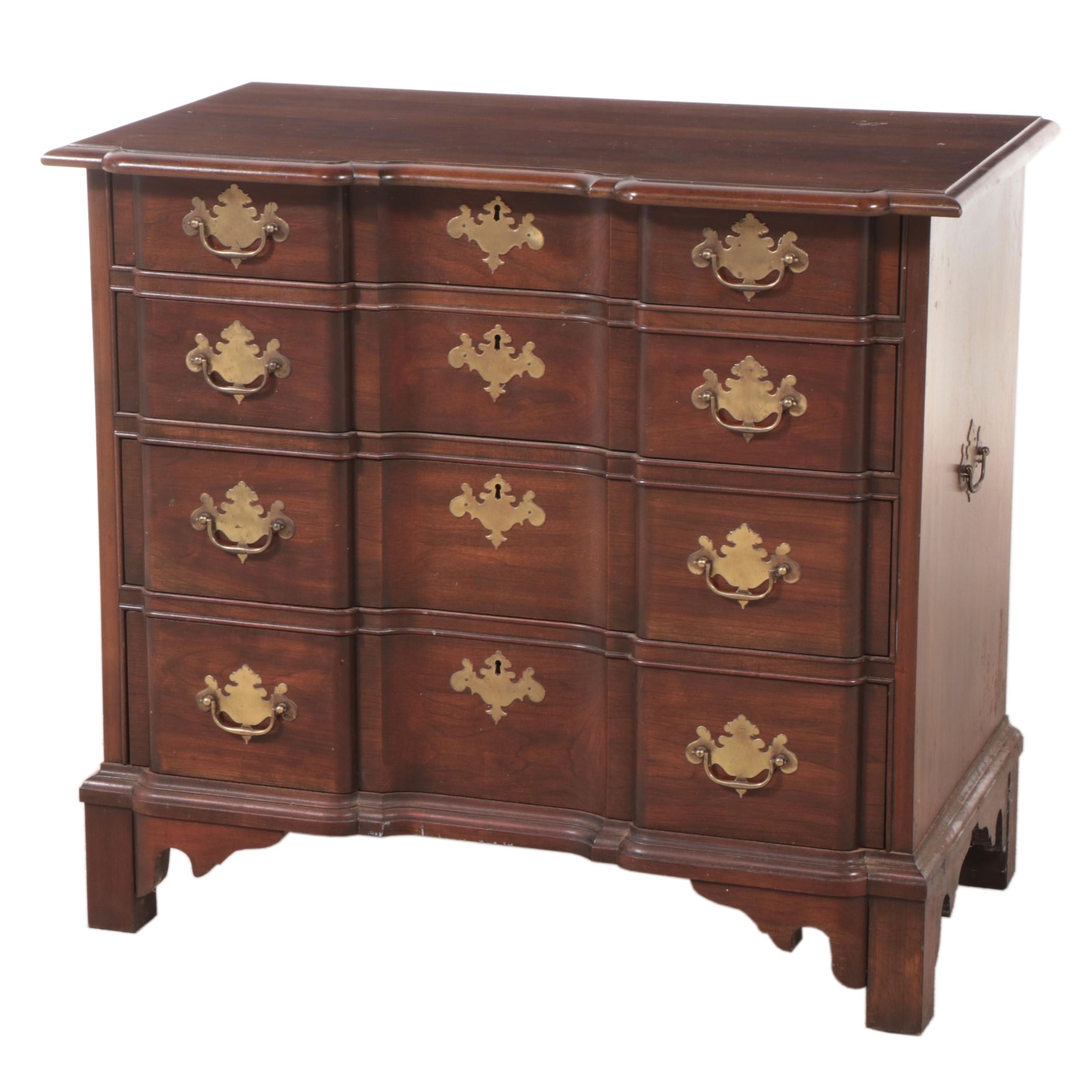 Pennsylvania House Chippendale Style Cherrywood Four-Drawer Block-Front Chest