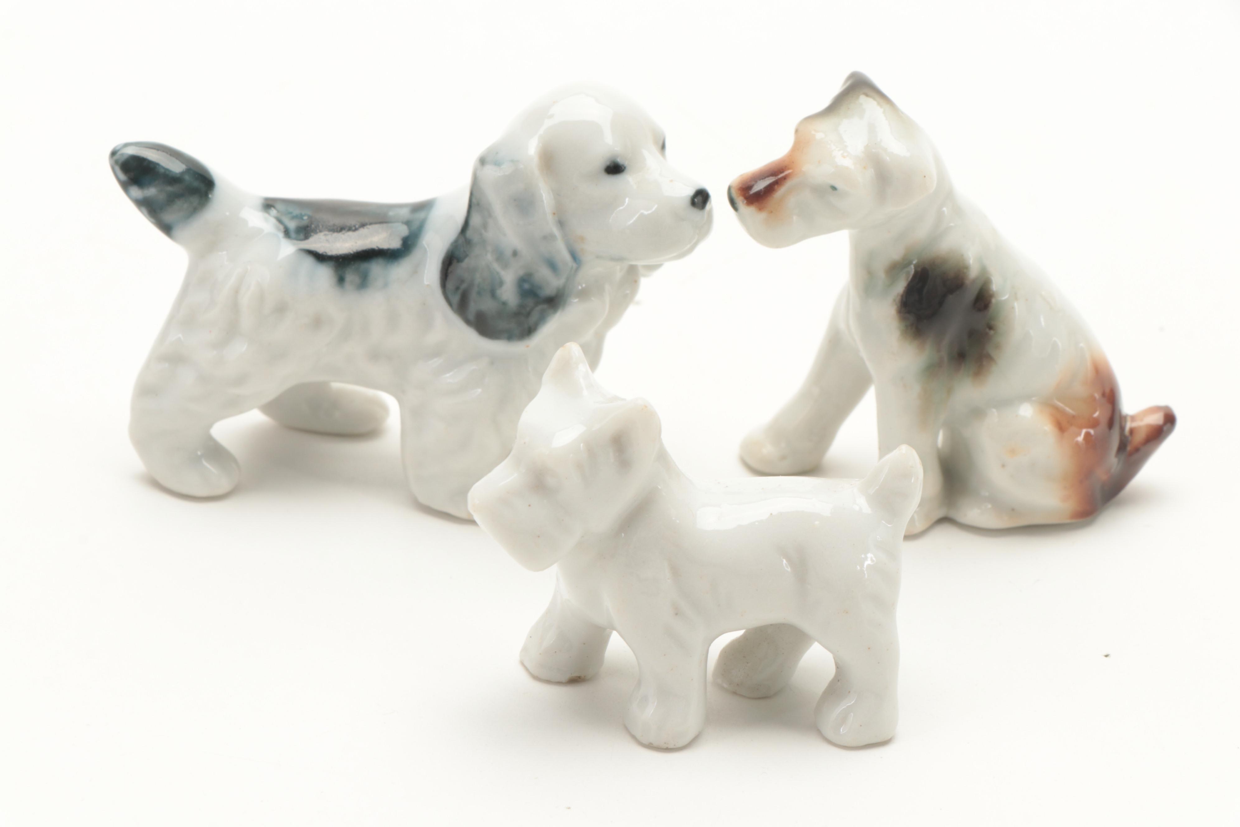 RCA Victor Nipper Ceramic Salt and Pepper Shakers with Other Dog Figurines