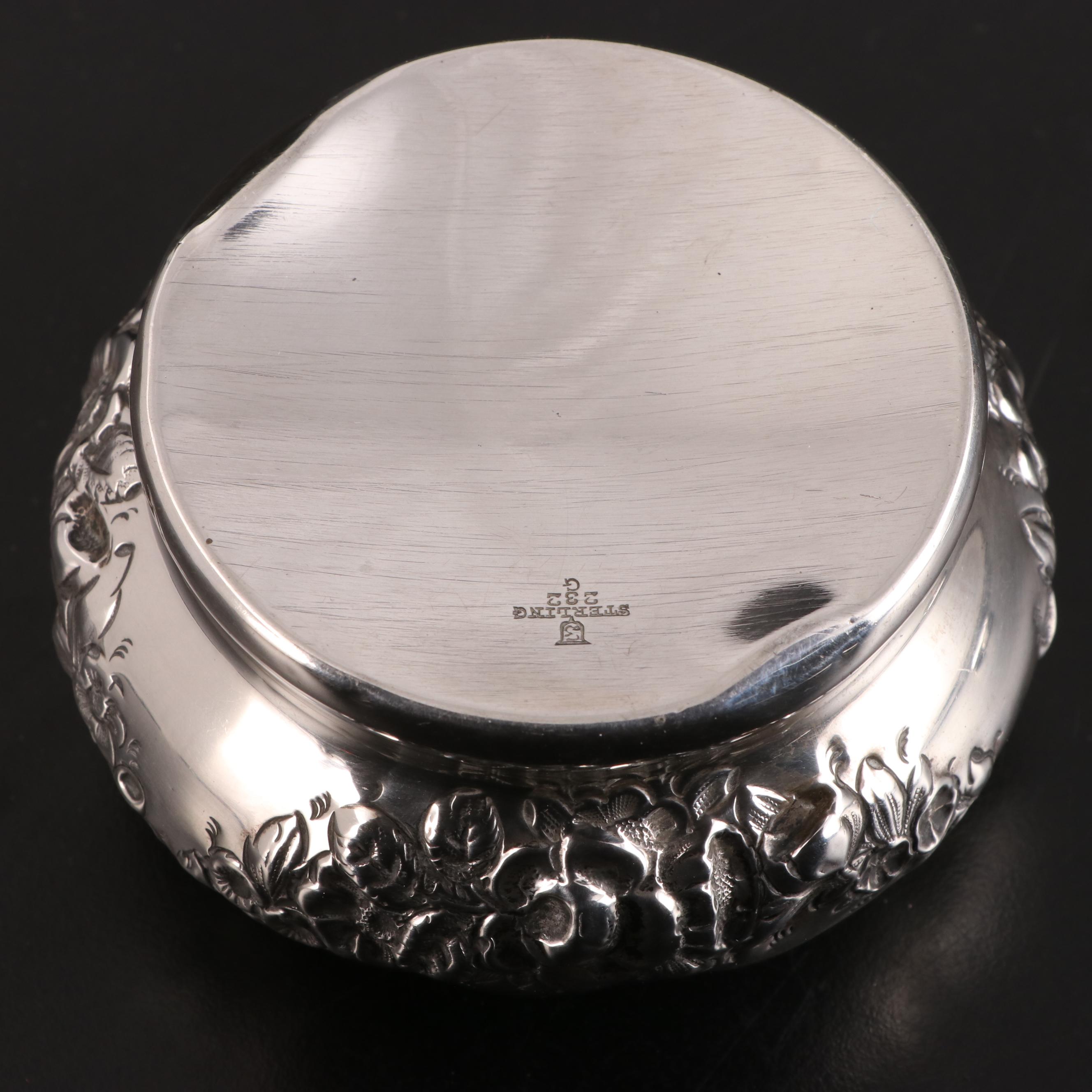 Simons Brothers Repoussé Sterling Silver Powder Jar, Early 20th Century