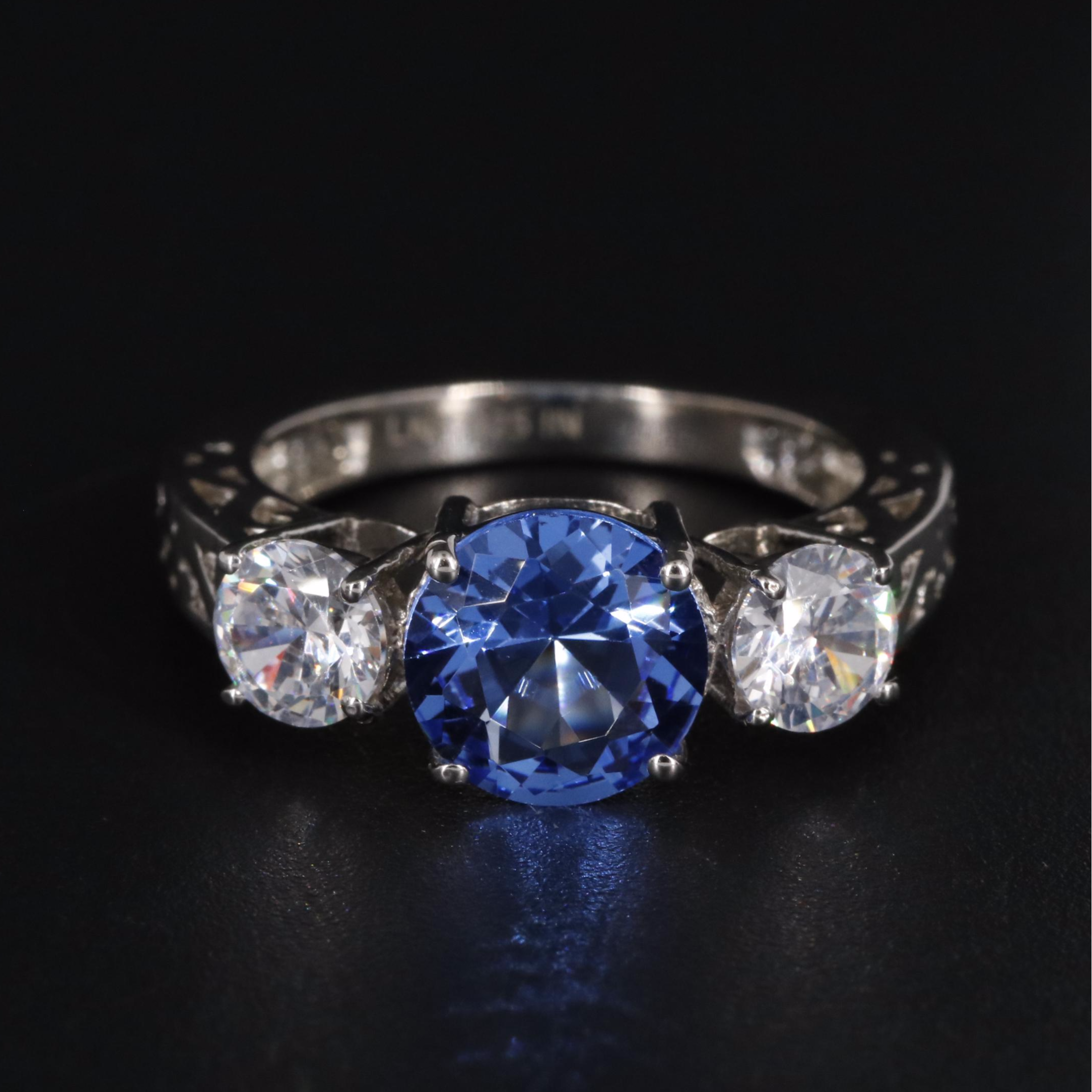 Sterling Topaz and Cubic Zirconia Ring