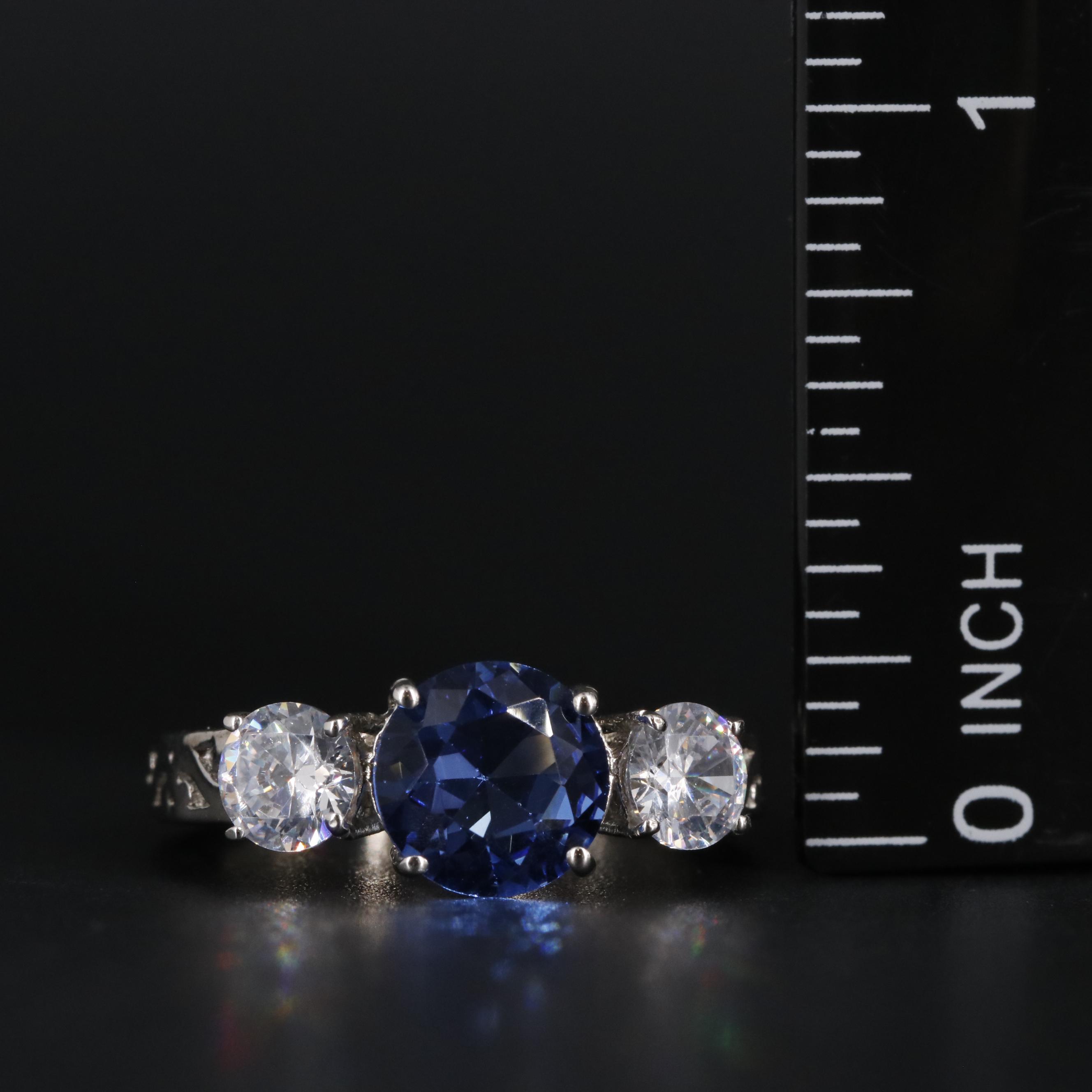 Sterling Topaz and Cubic Zirconia Ring