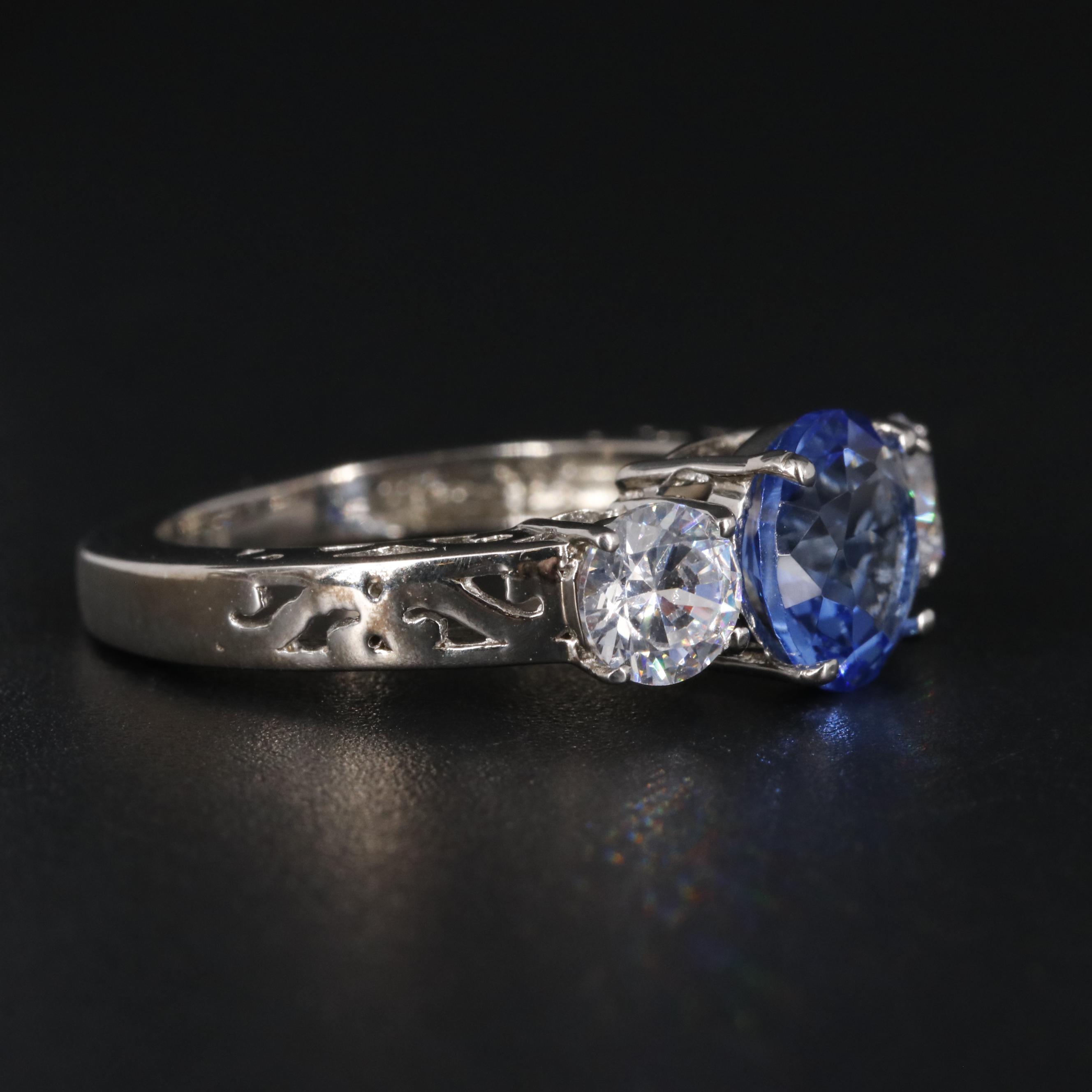 Sterling Topaz and Cubic Zirconia Ring