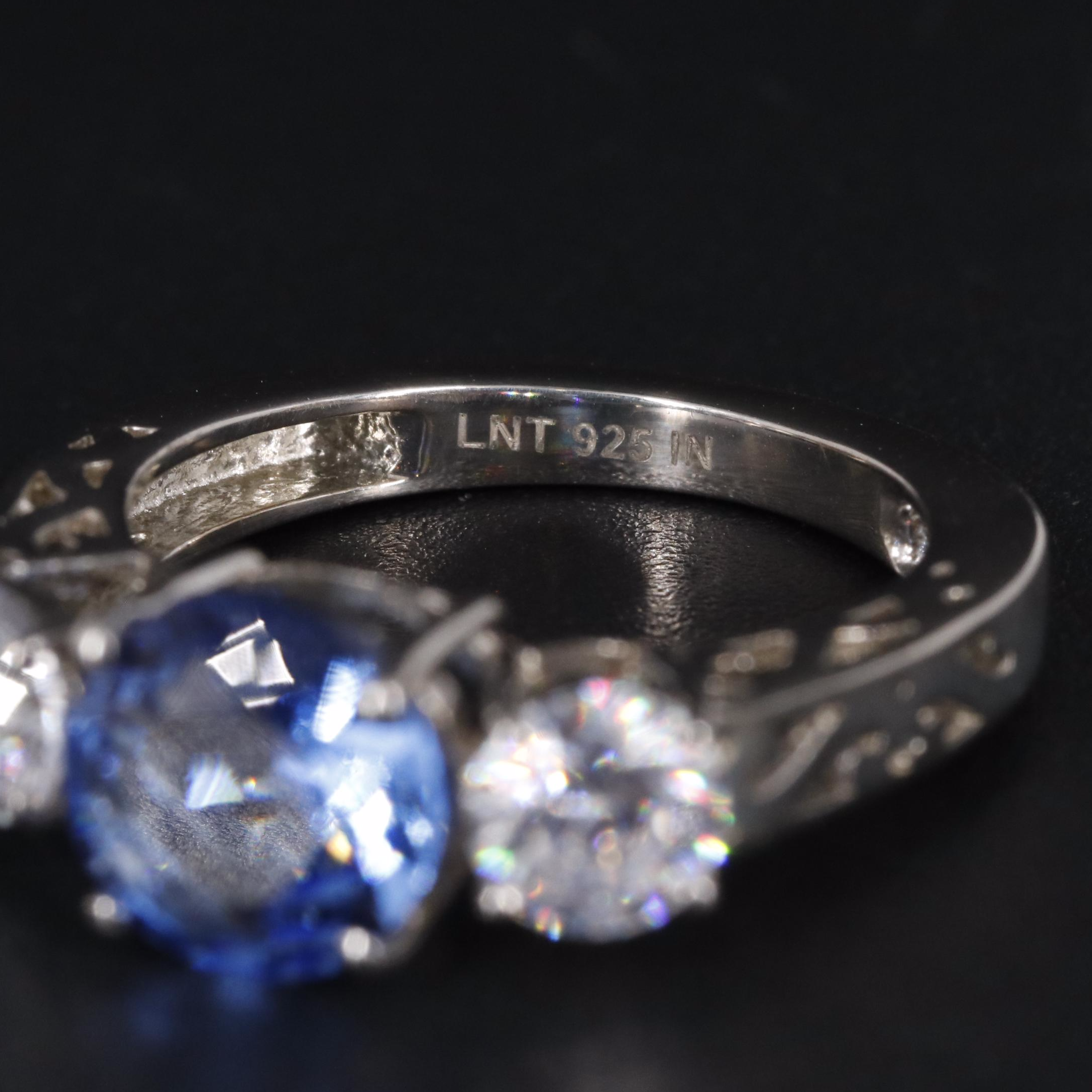 Sterling Topaz and Cubic Zirconia Ring