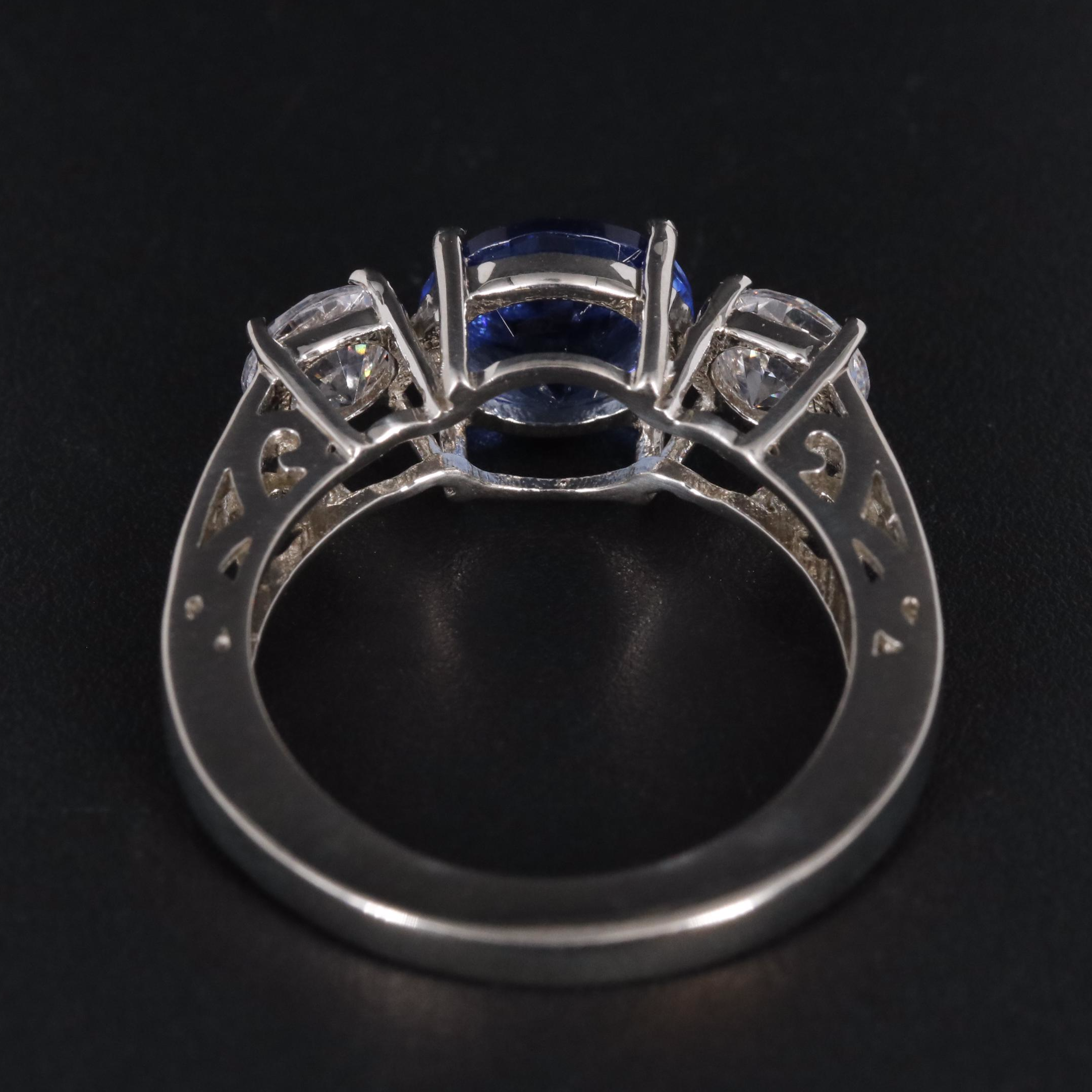 Sterling Topaz and Cubic Zirconia Ring