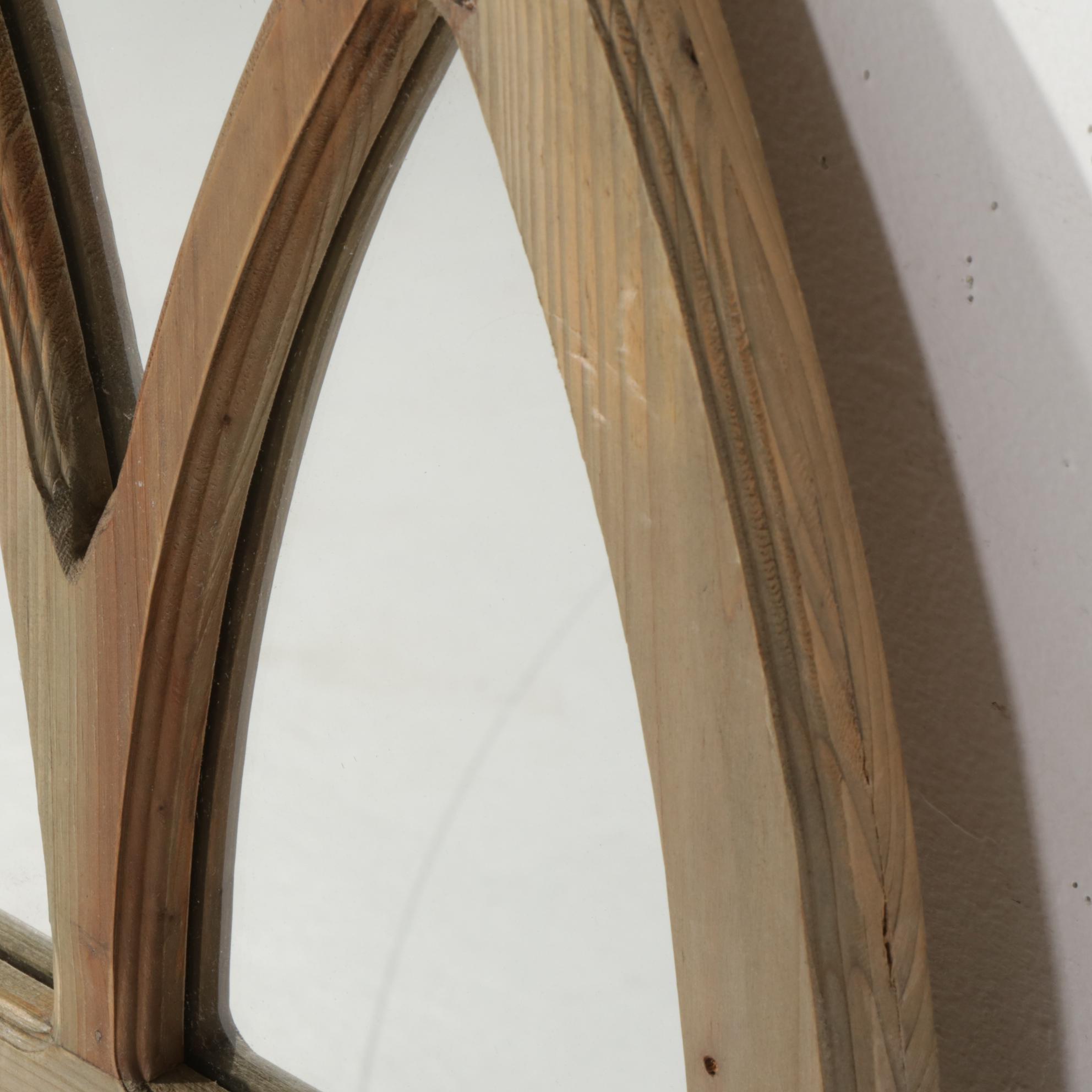 Contemporary Cathedral Style Wood Framed Wall Mirror