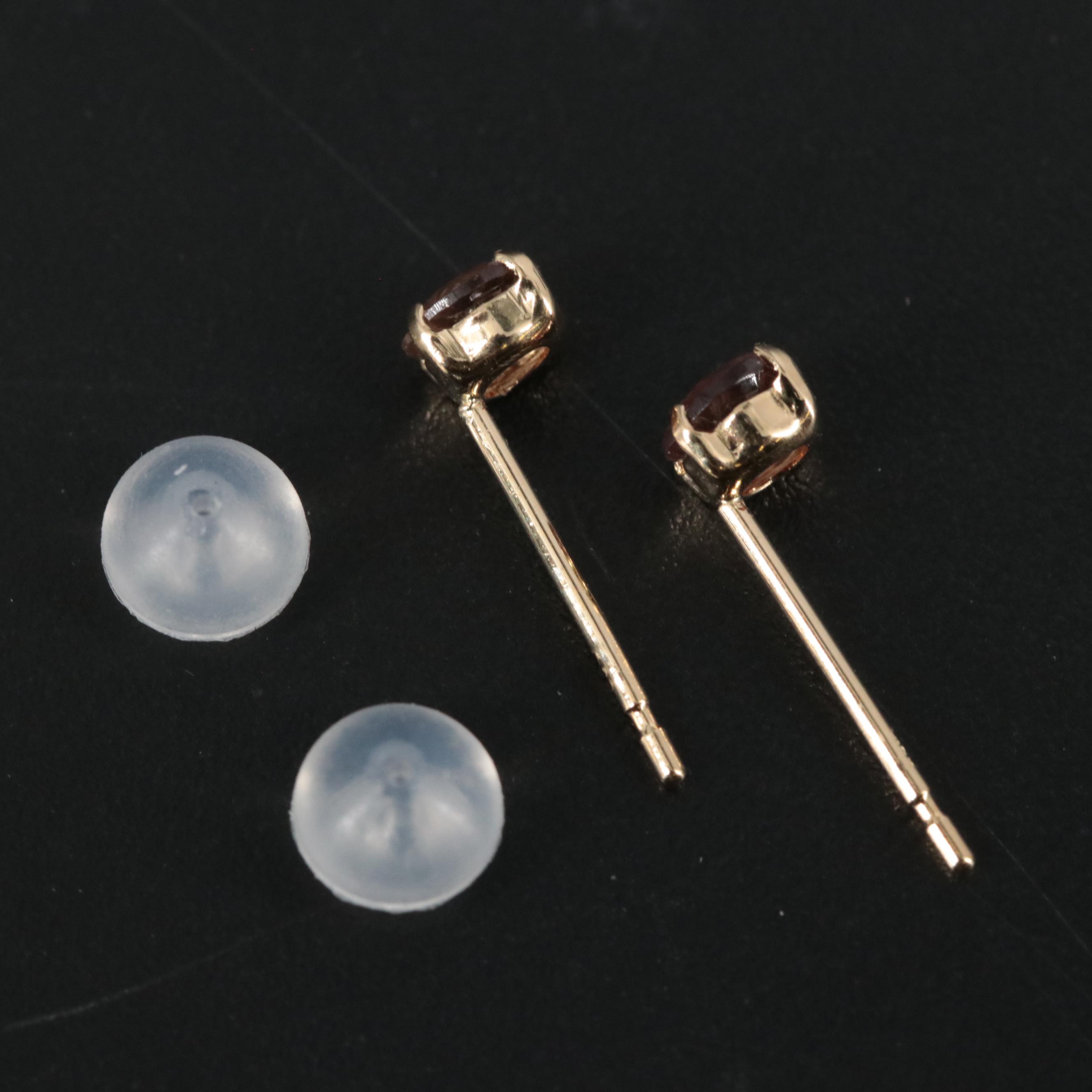 18K Color Change Garnet Stud Earrings