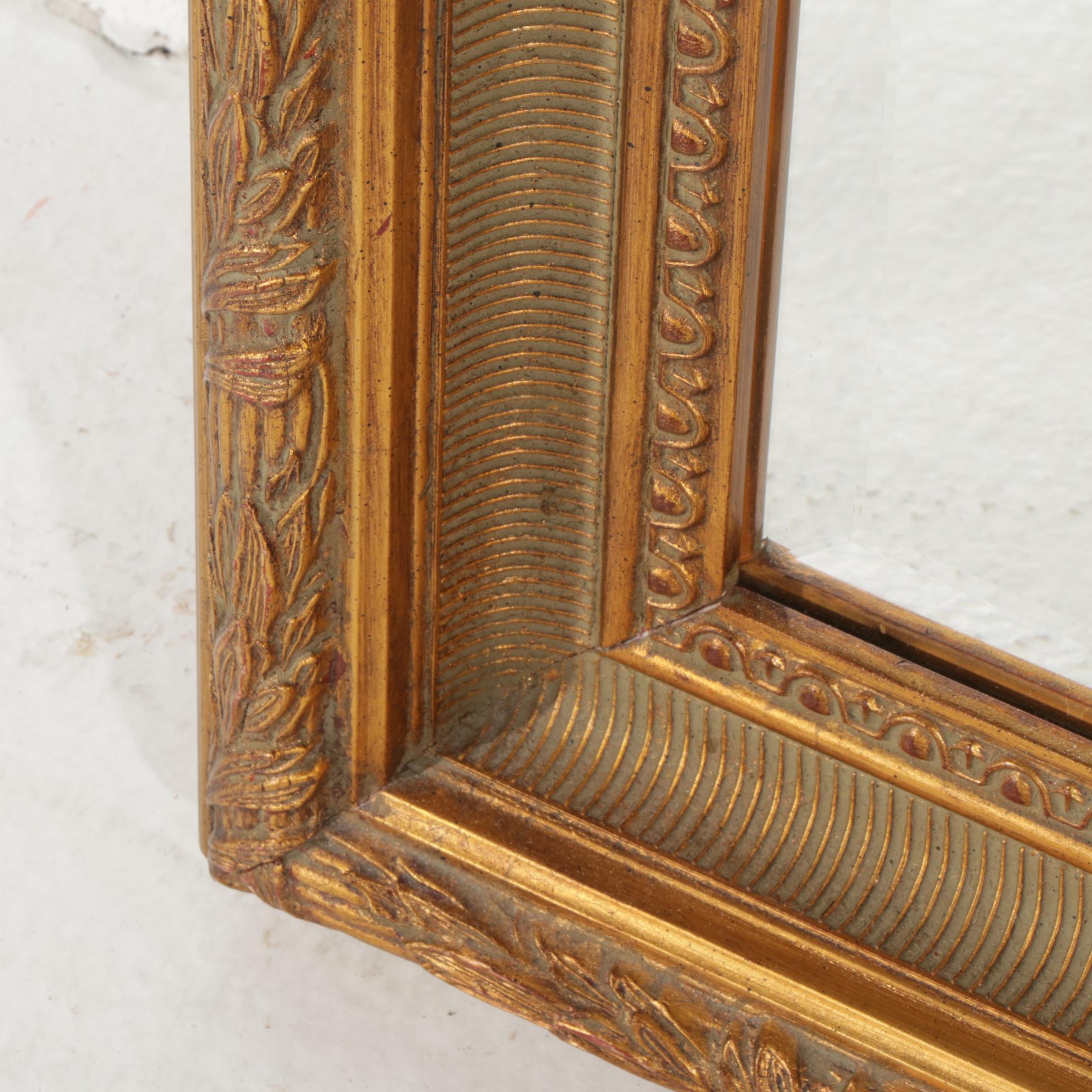 Gilt Composite Wall Mirror With Bamboo Motif