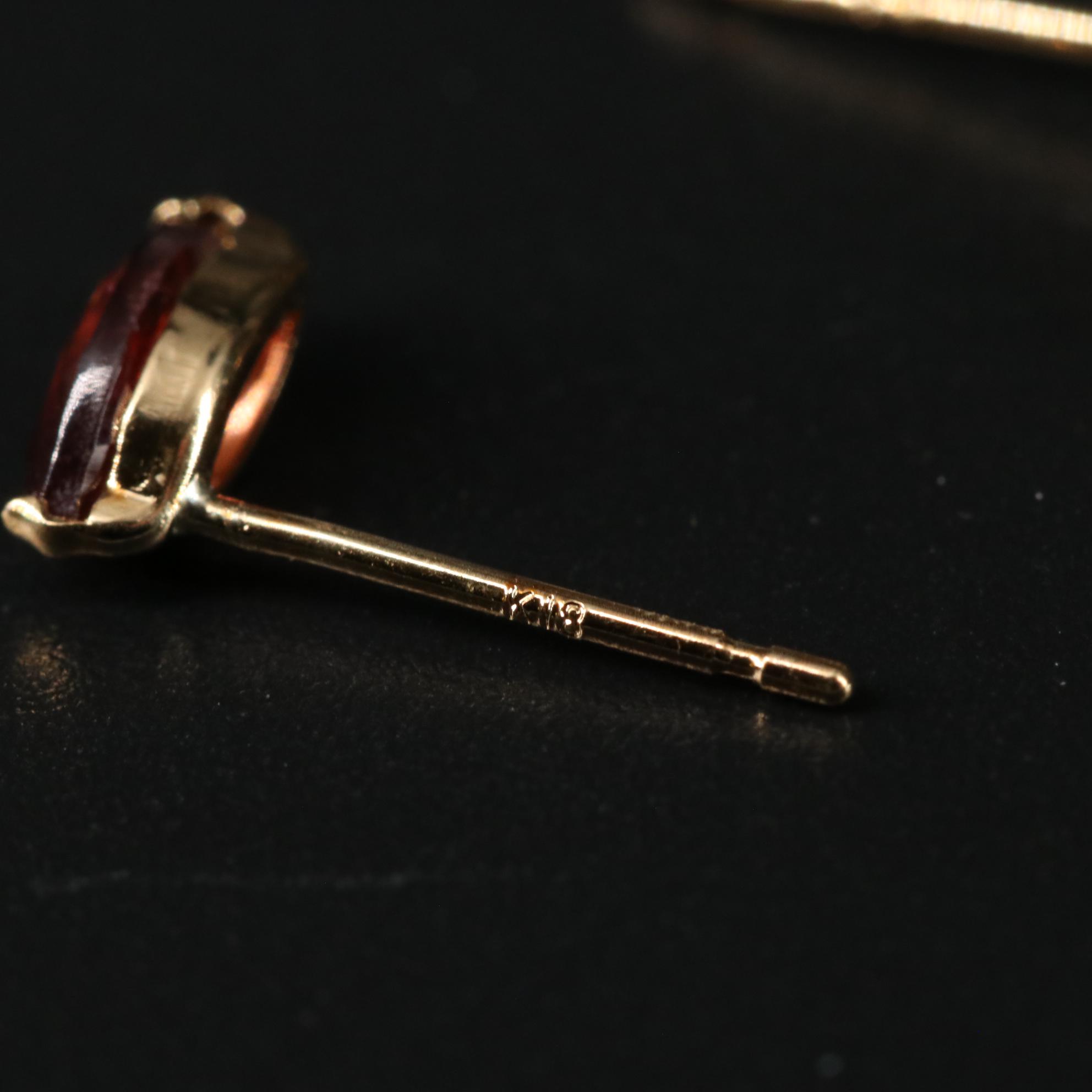 18K Zircon Stud Earrings