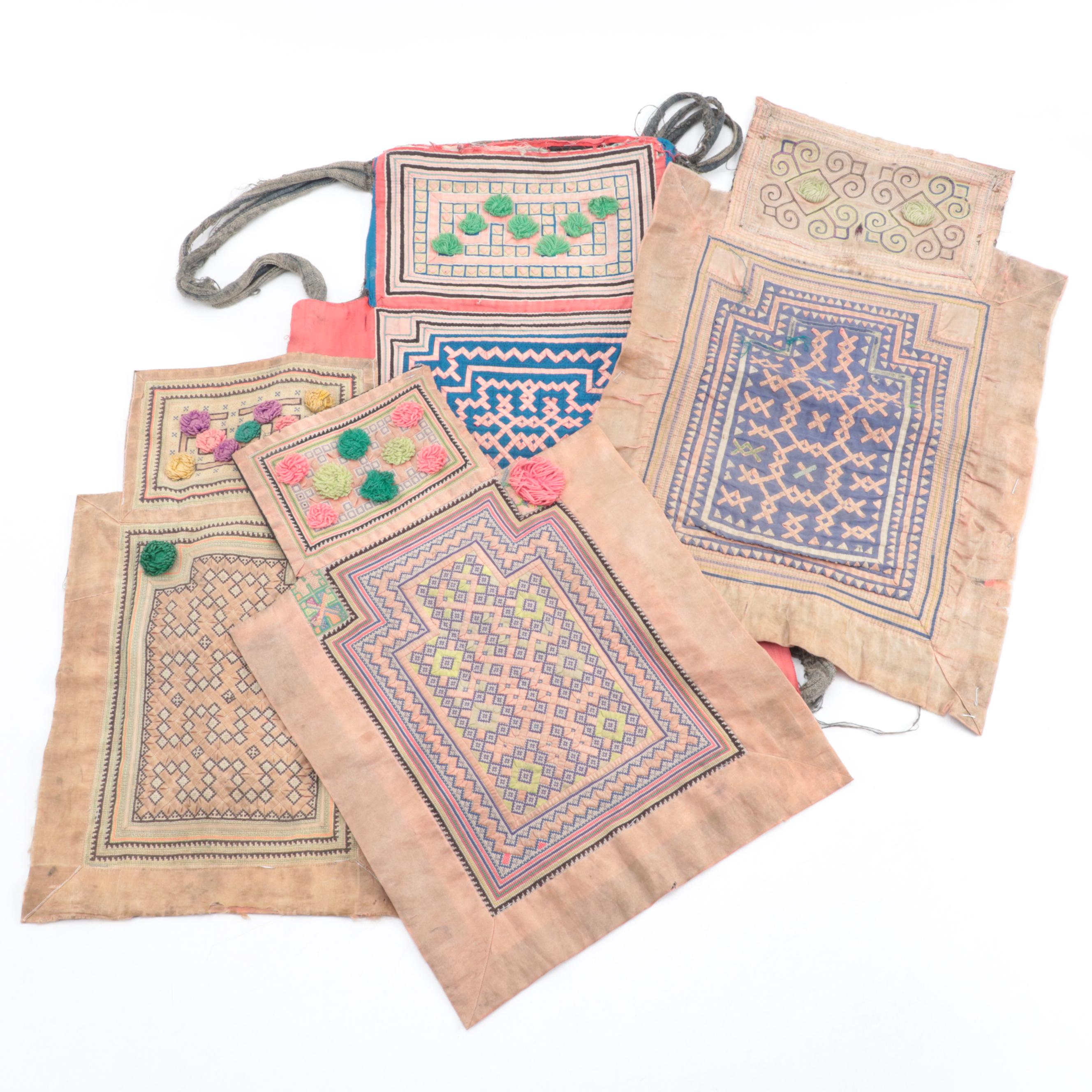 Laotian Hmong Hand Stitched and Applique Dai Nyia Baby Carriers