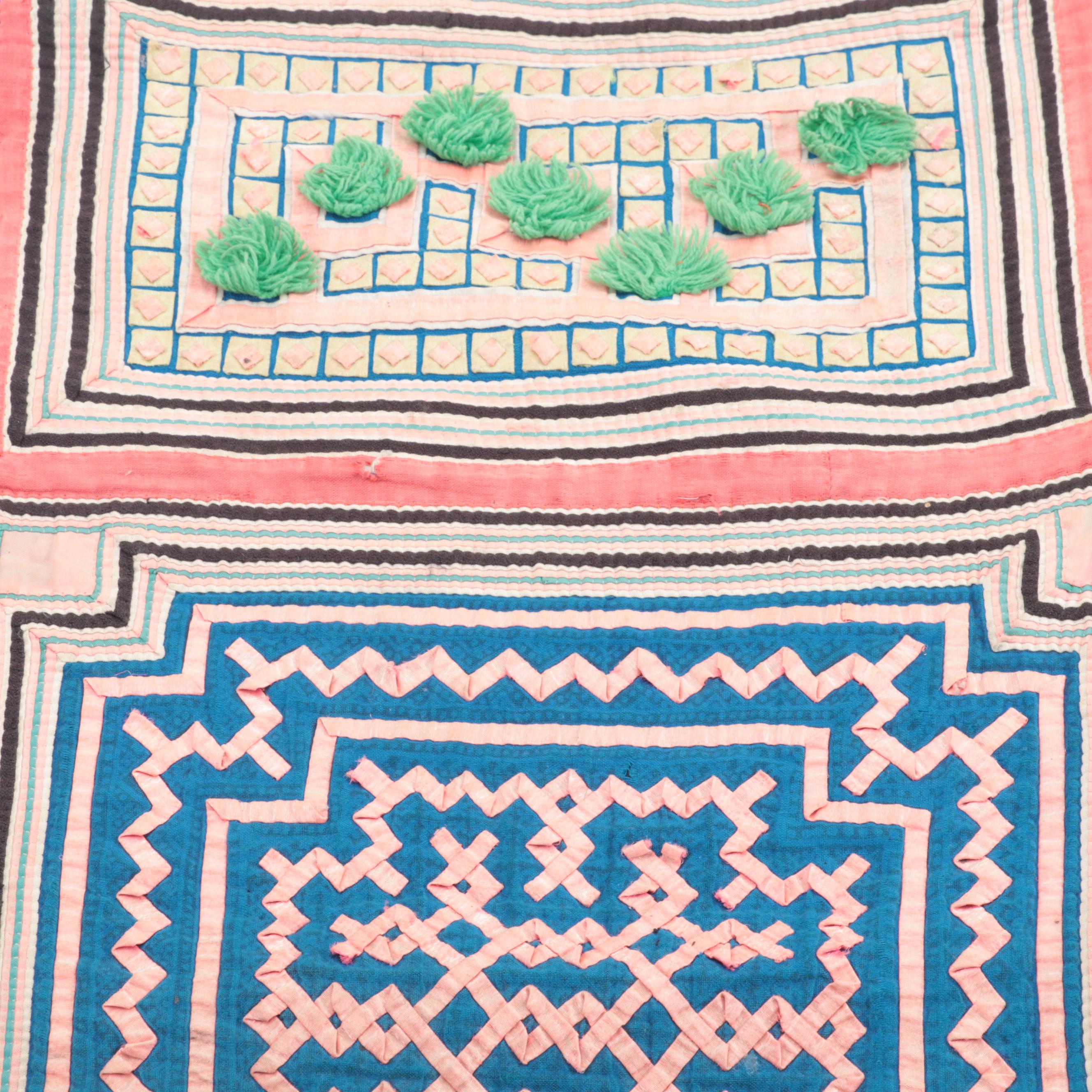 Laotian Hmong Hand Stitched and Applique Dai Nyia Baby Carriers