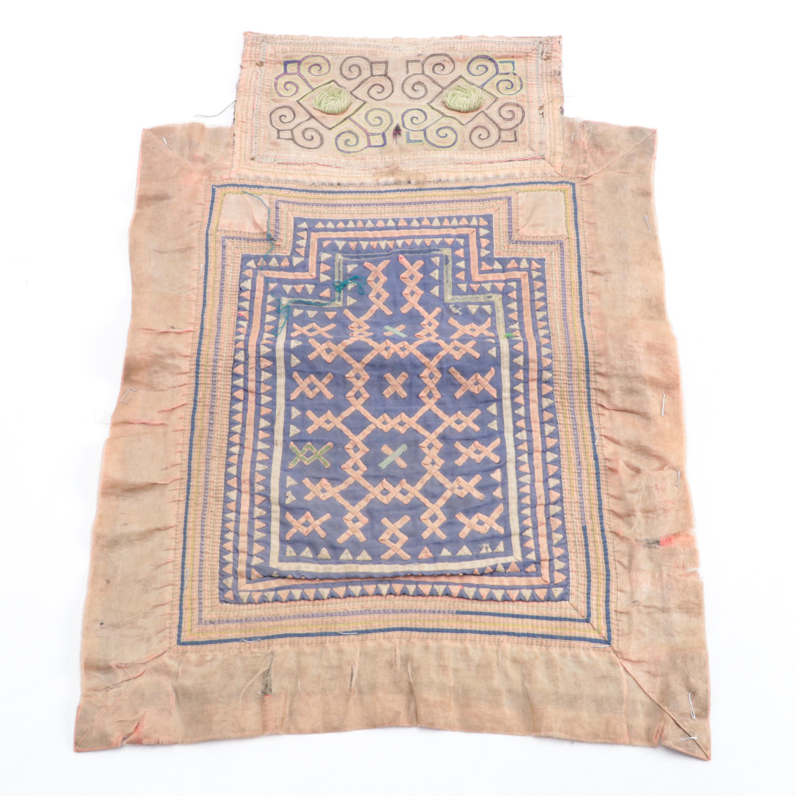 Laotian Hmong Hand Stitched and Applique Dai Nyia Baby Carriers