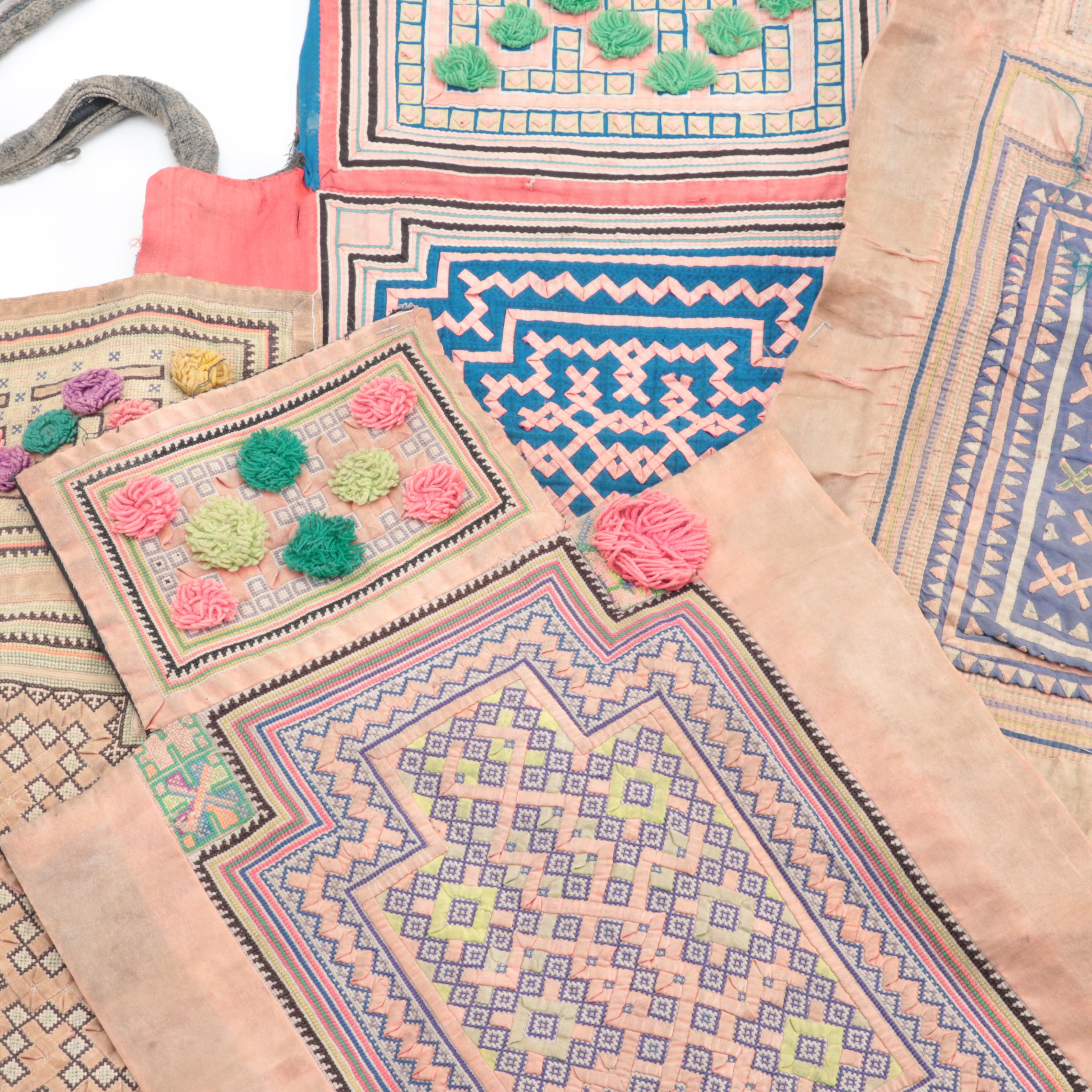 Laotian Hmong Hand Stitched and Applique Dai Nyia Baby Carriers