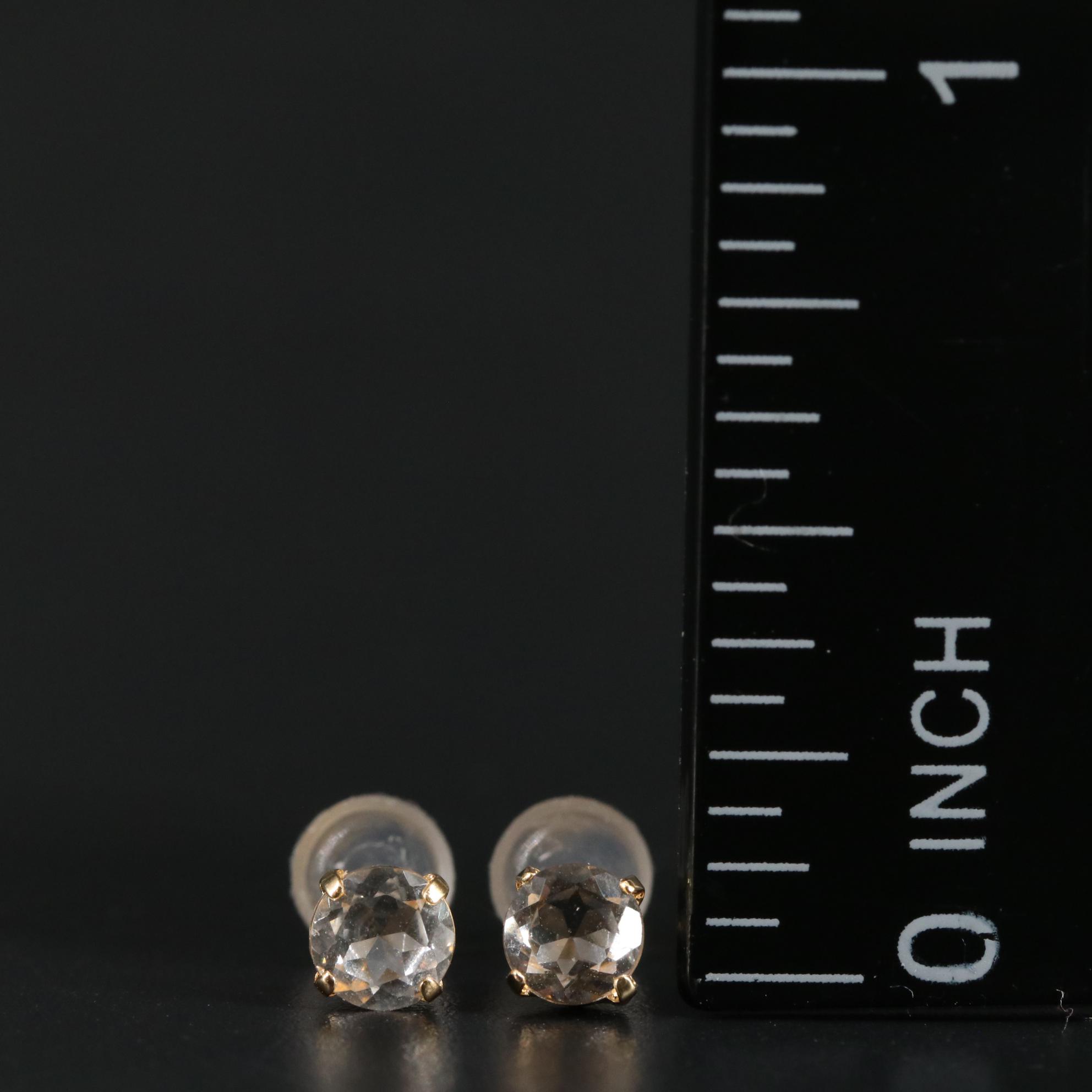 18K Goshenite Stud Earrings