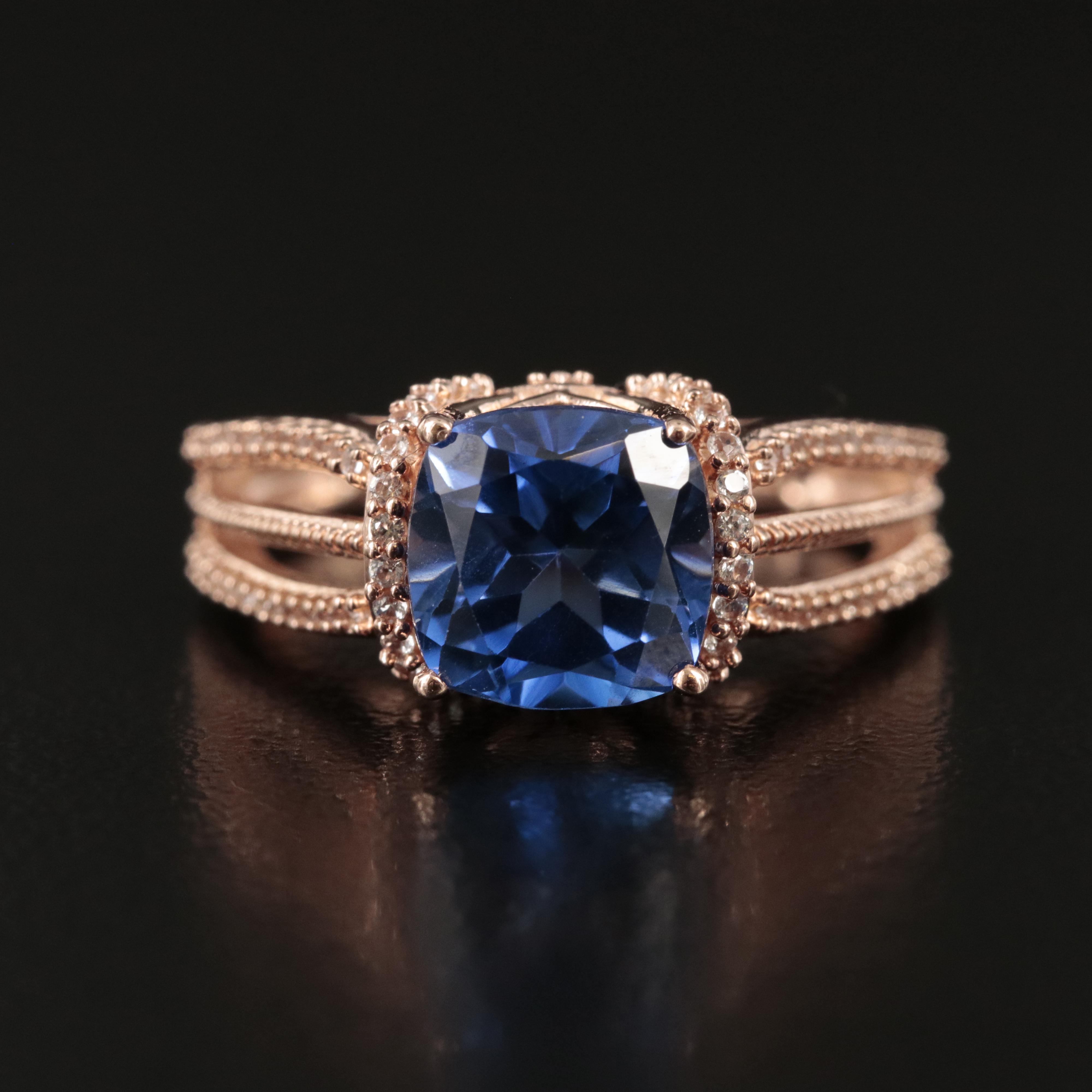 10K Rose Gold Sapphire Ring