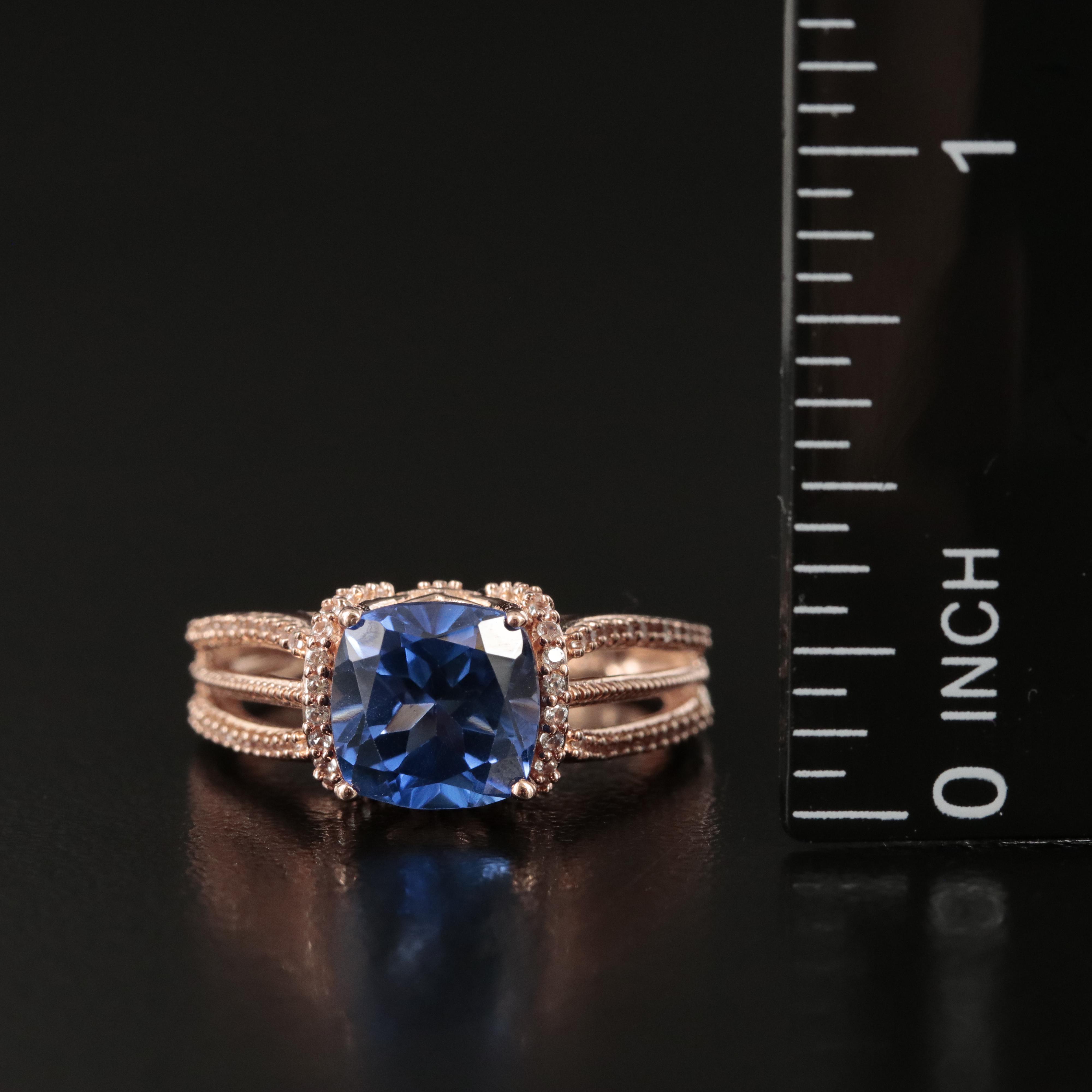10K Rose Gold Sapphire Ring