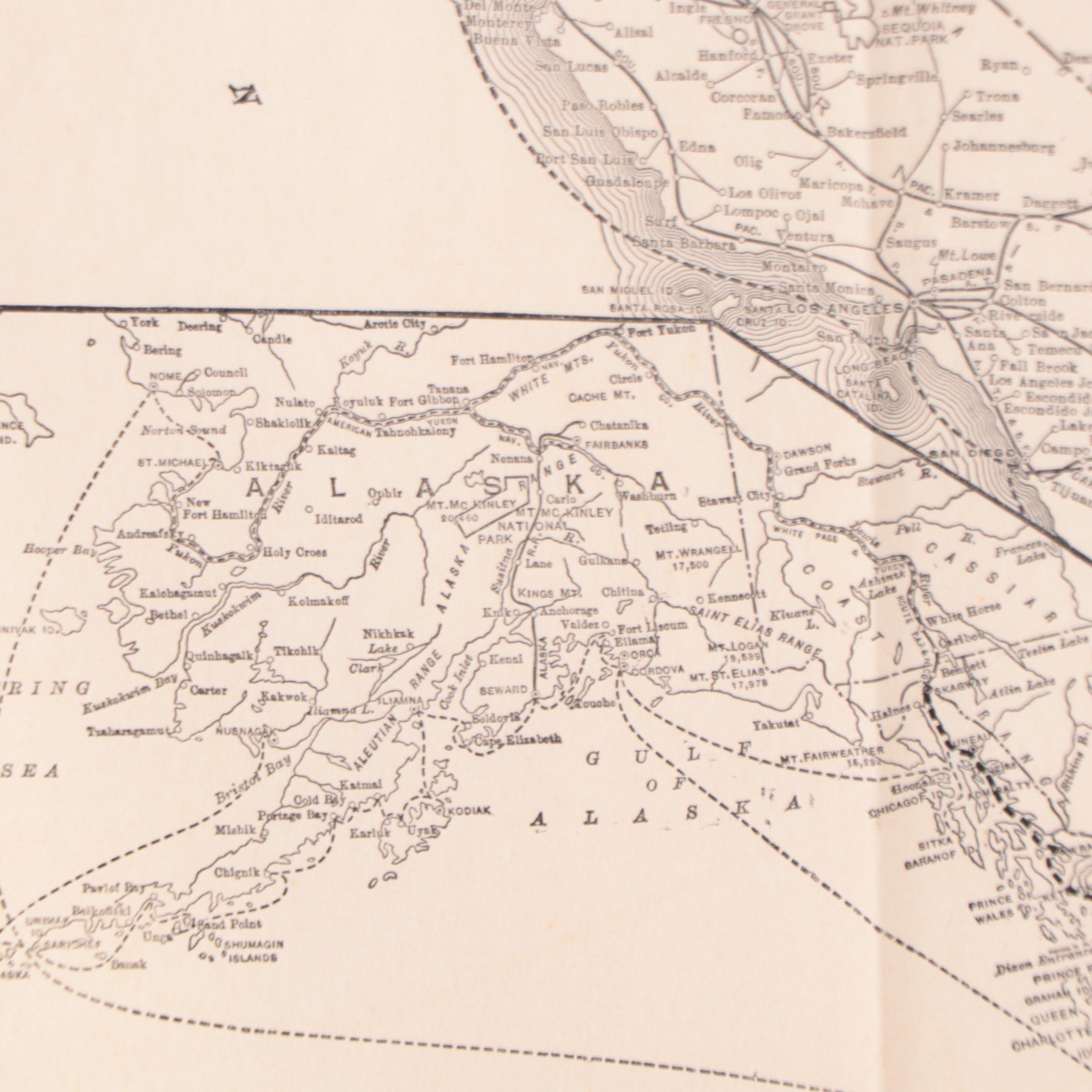 Poole Bros. Inc, Fold Out Map of North America Railway Systems, Circa 1936