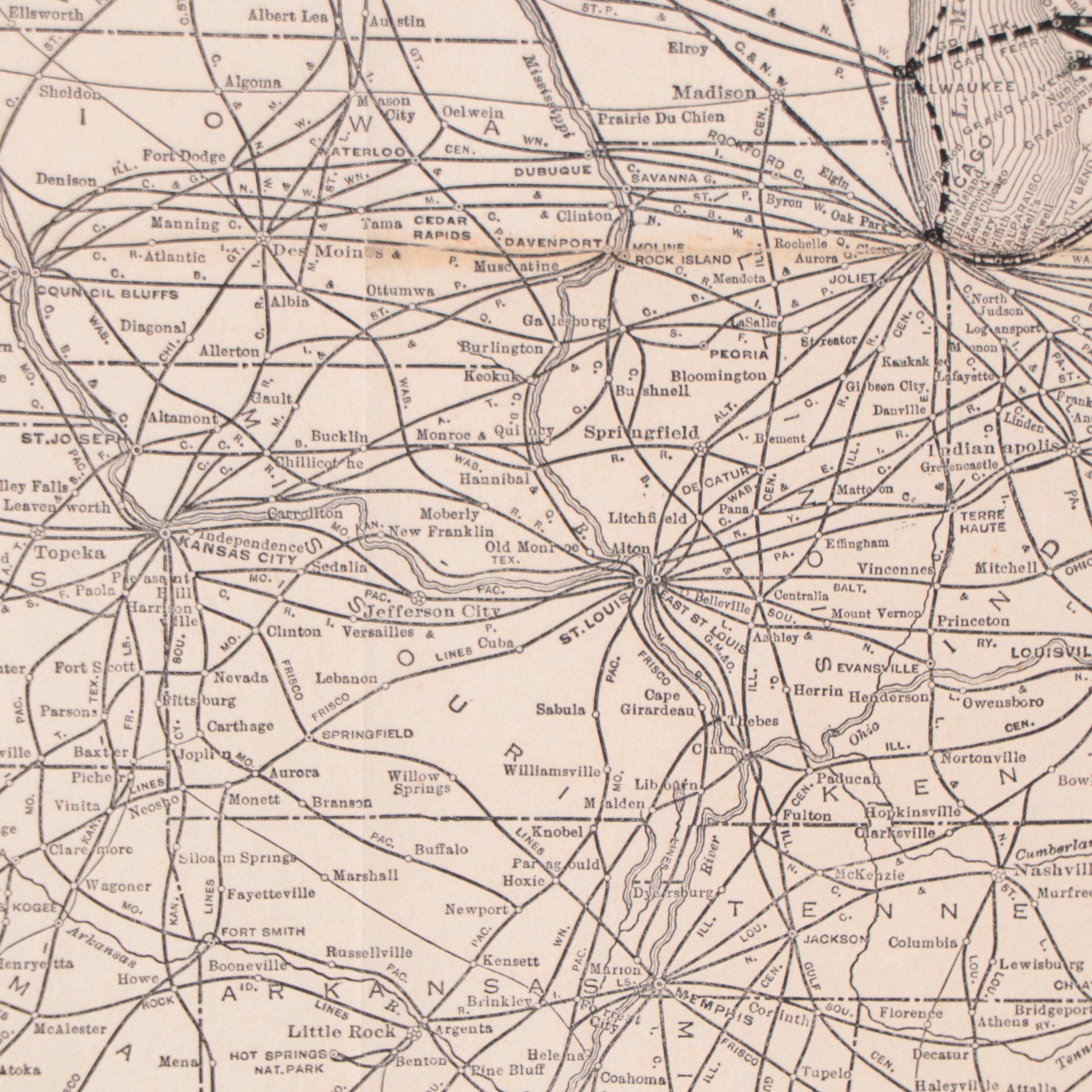Poole Bros. Inc, Fold Out Map of North America Railway Systems, Circa 1936