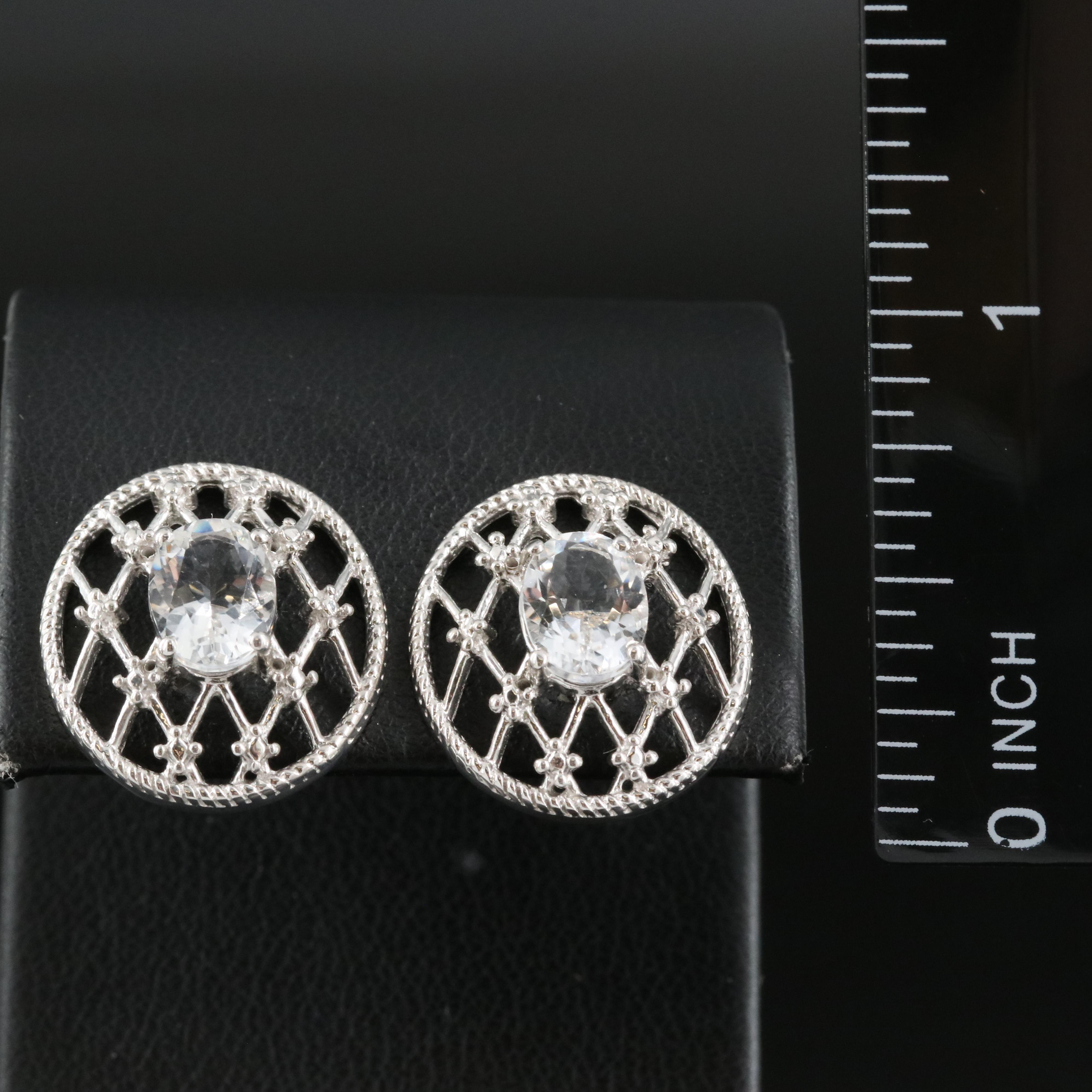 Sterling Petalite Lattice Earrings