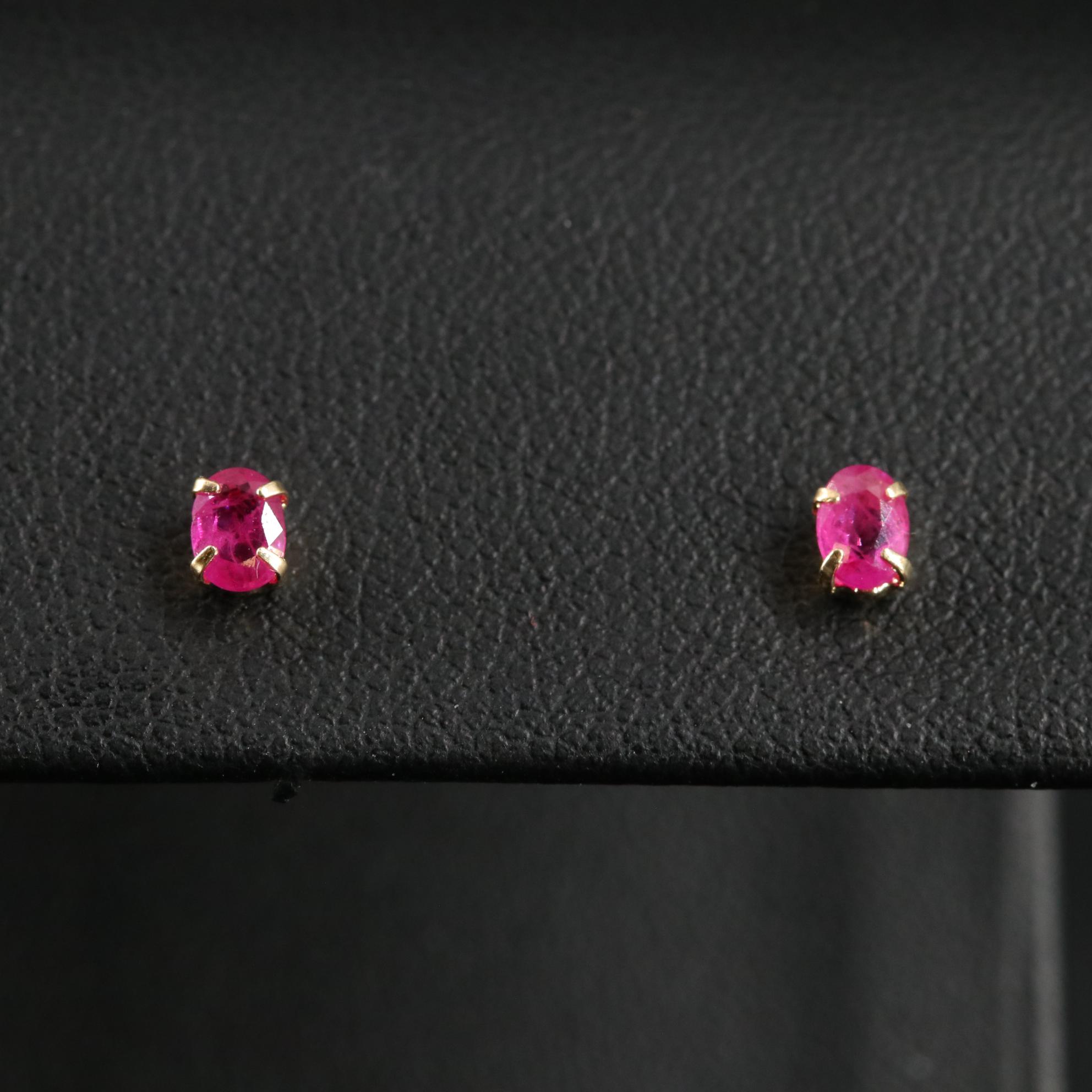 18K Ruby Stud Earrings