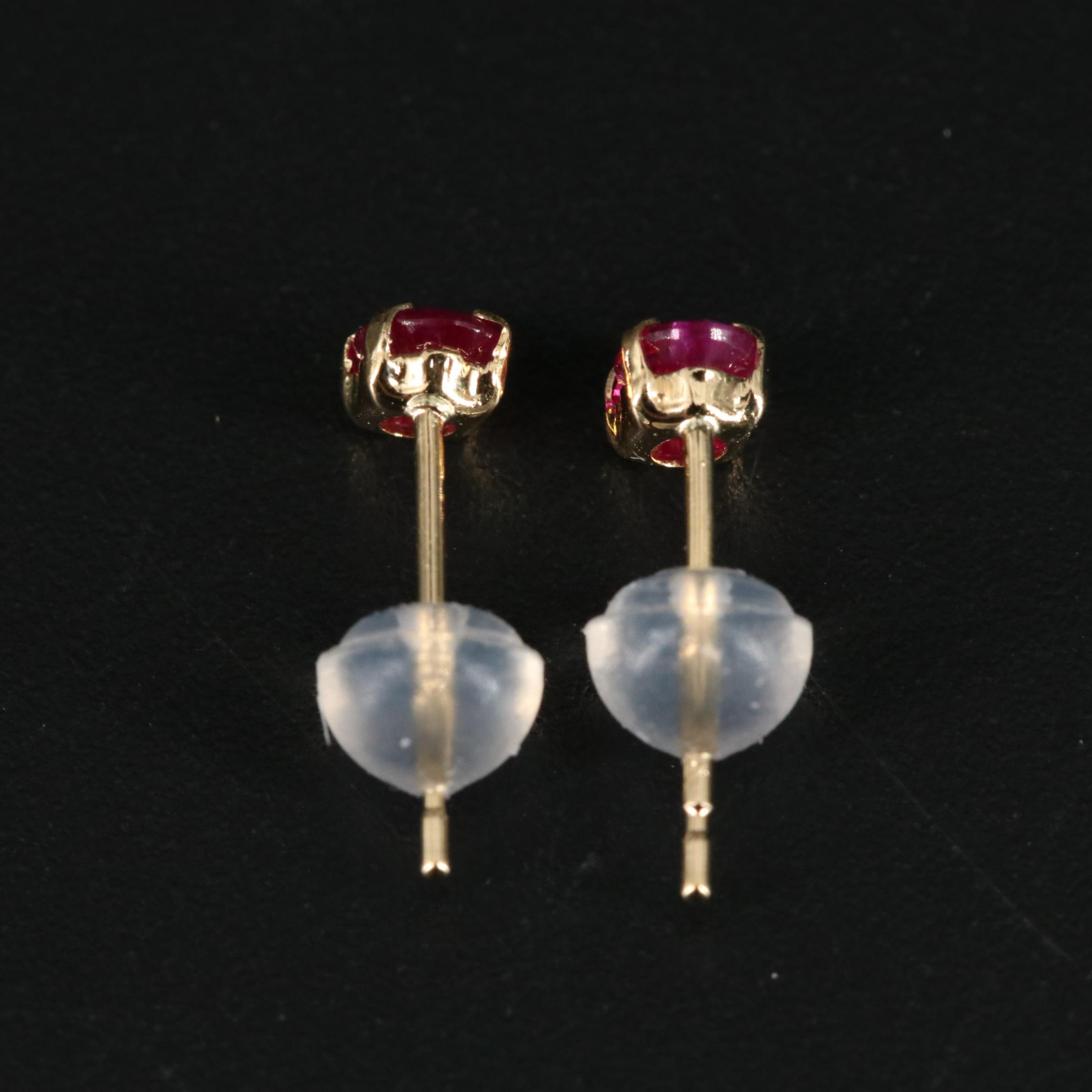 18K Ruby Stud Earrings