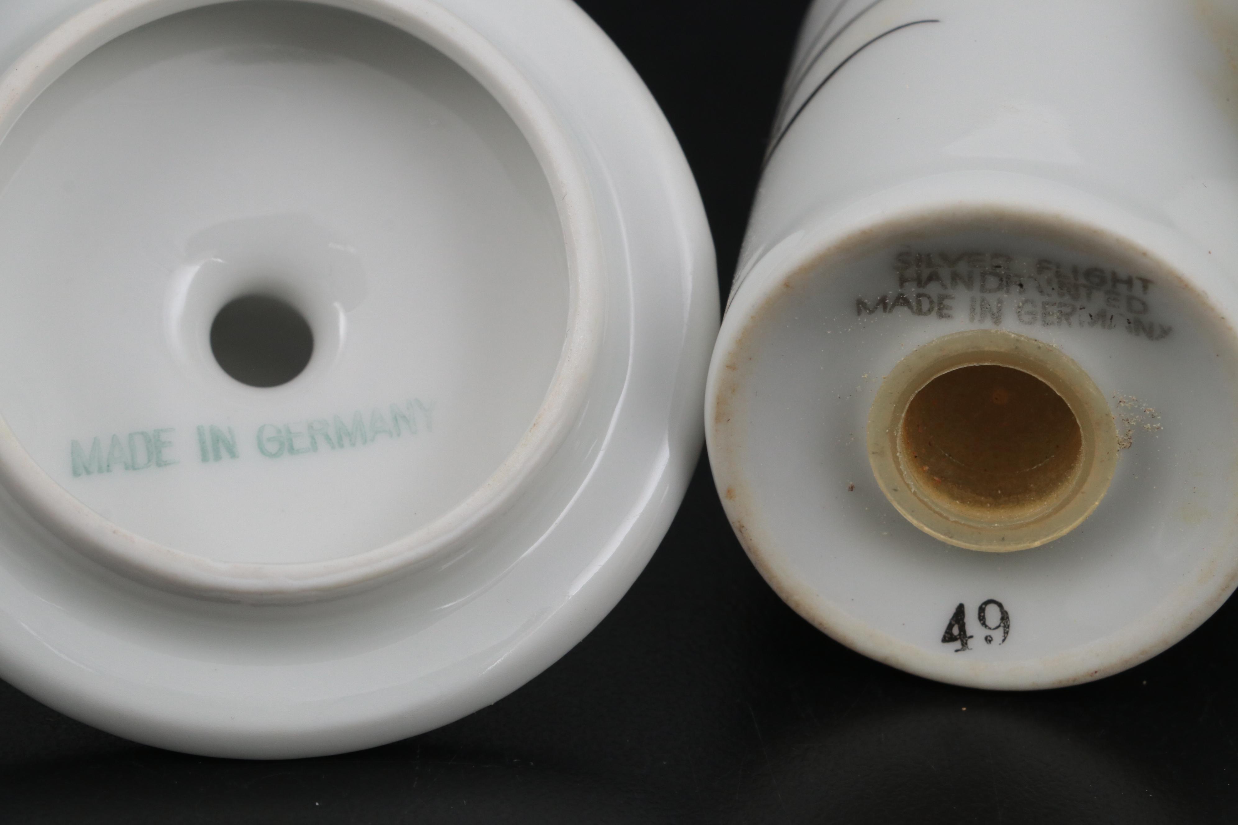 Arzberg Porcelain Hand-Painted "Silver Flight" Dinnerware and Table Accessories