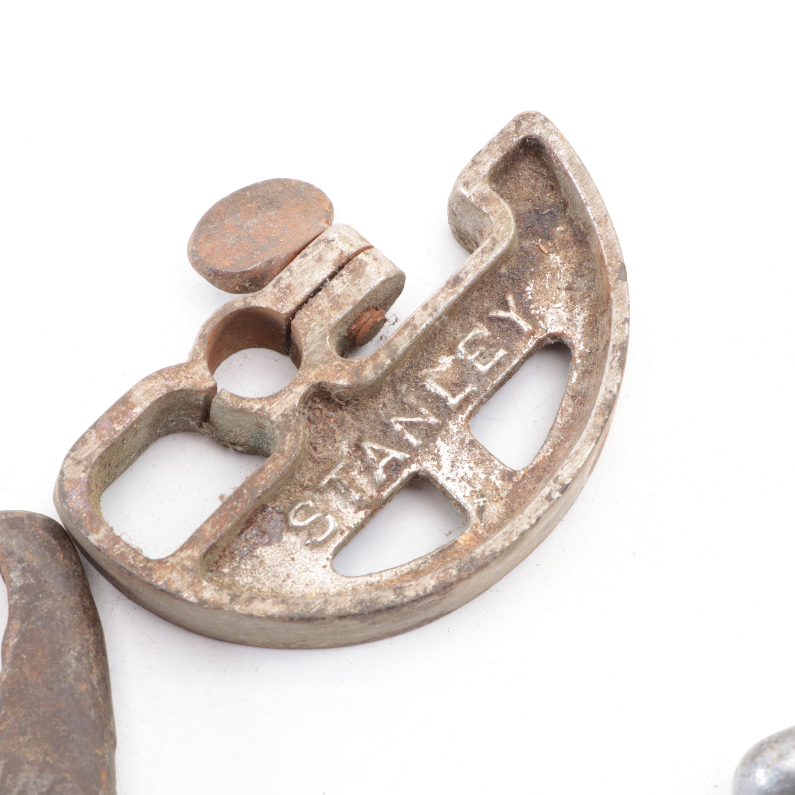 Stanley Adjustable Plow Plane With Hand Drills, Calipers, Rasps and Plane Blades