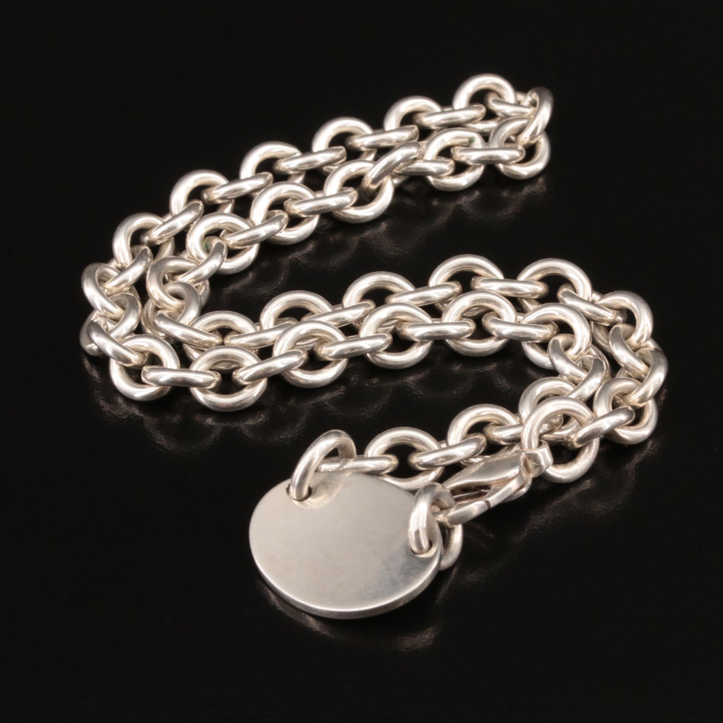 Tiffany & Co. Please Return to Tiffany Sterling Oval Tag Necklace