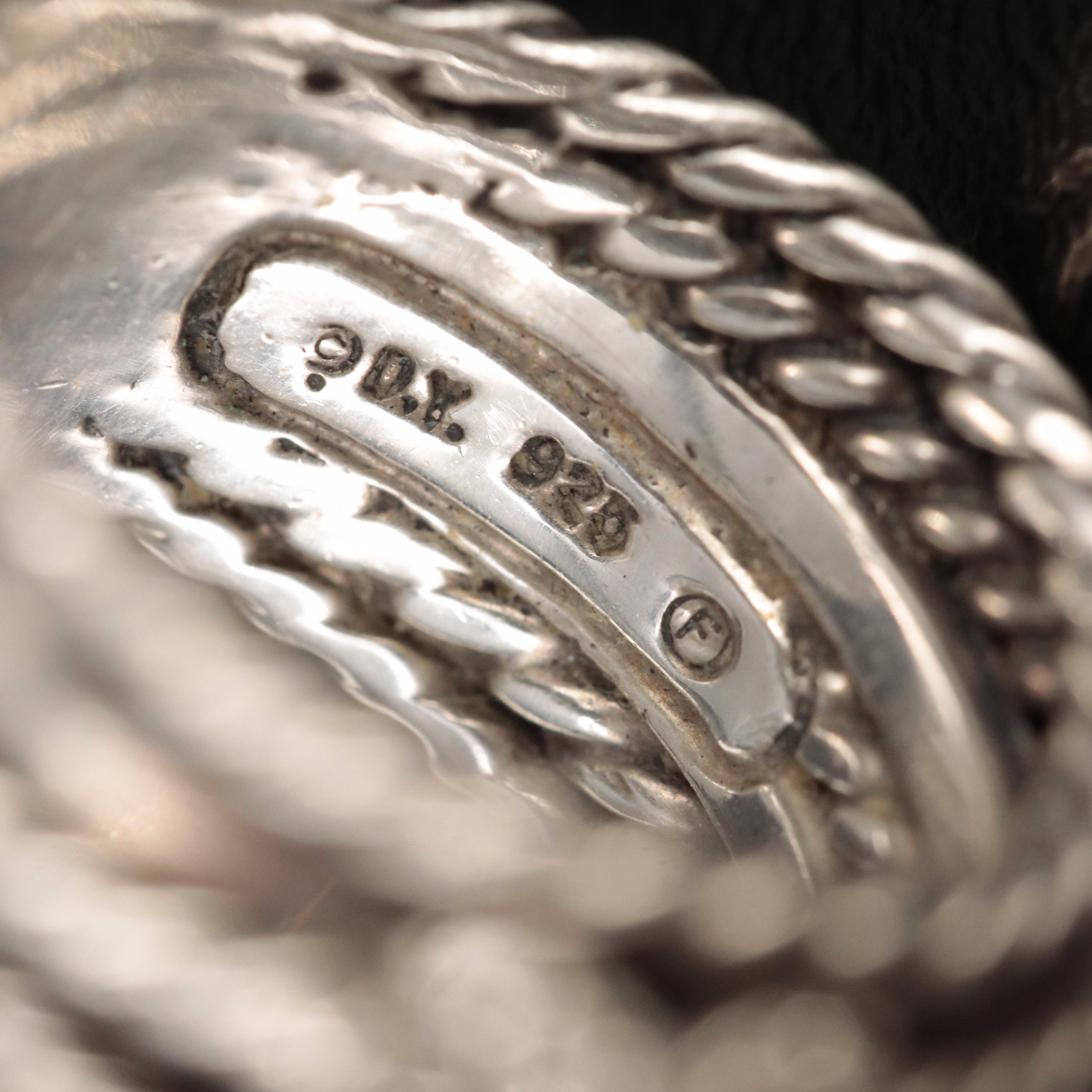 David Yurman Sterling Diamond Double X Crossover Ring