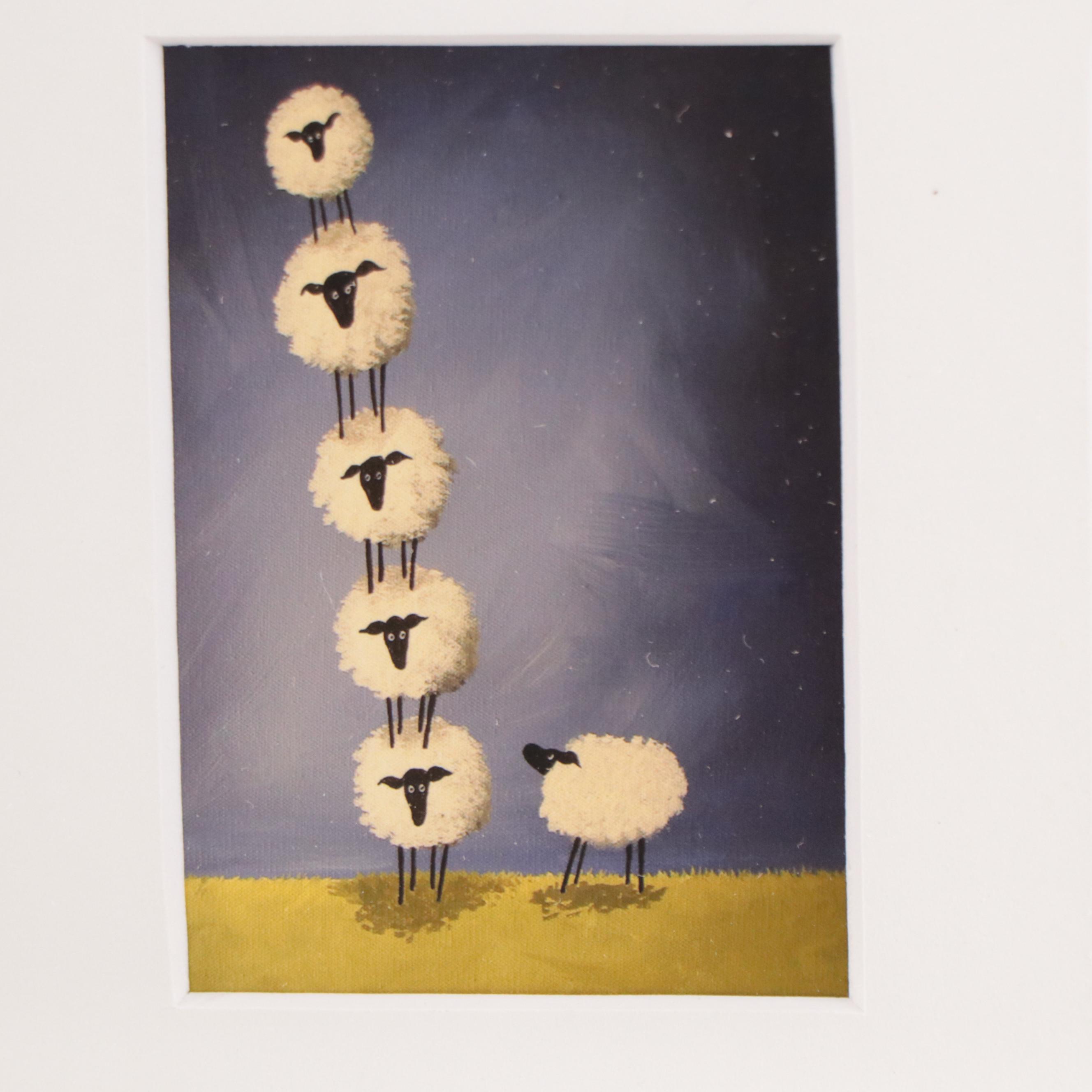 Debbie Criswell Folk Art Giclées of Sheep, 21st Century