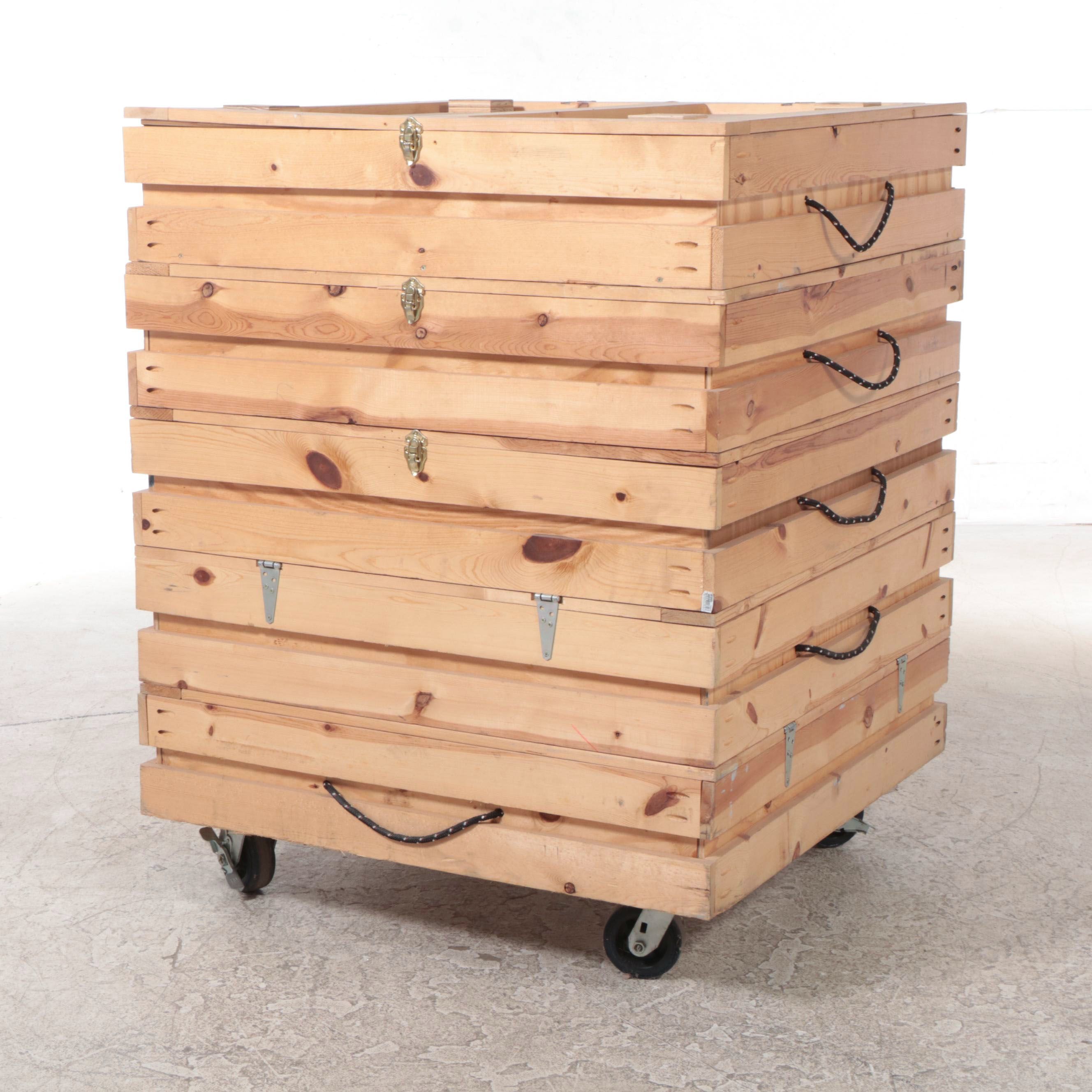 Custom Acrylic Display Cases with Wooden Storage Crates