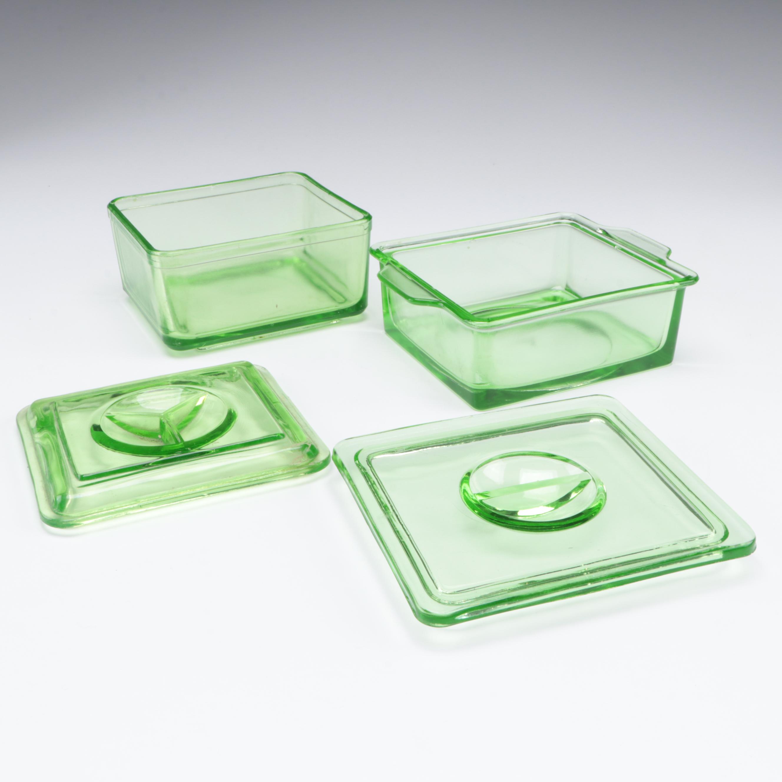 Hazel Atlas and Other Refrigerator Dishes and Other Glass Tableware
