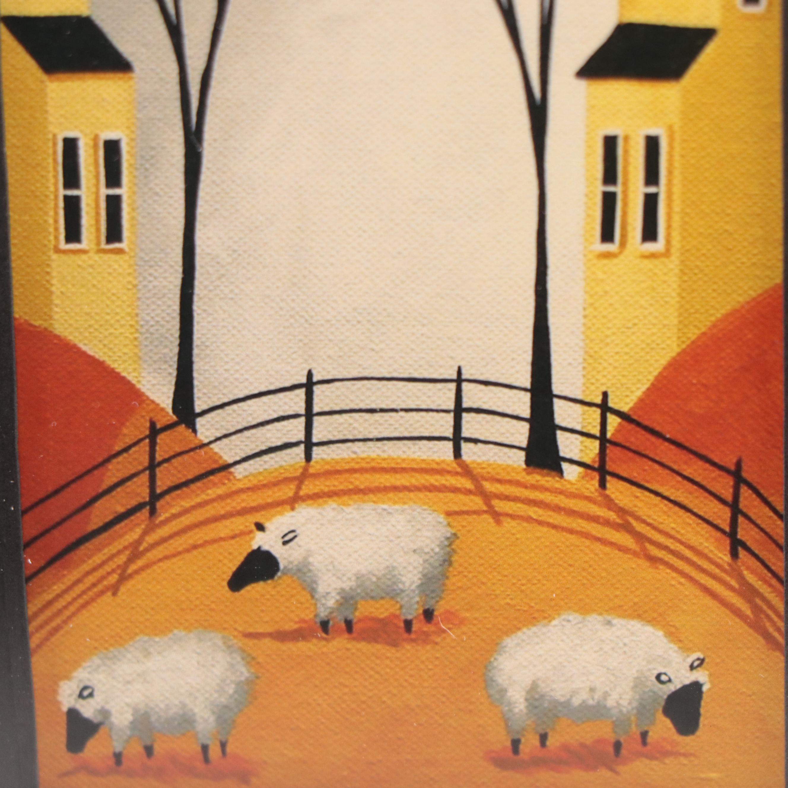 Debbie Criswell Folk Art Giclées of Sheep, 21st Century