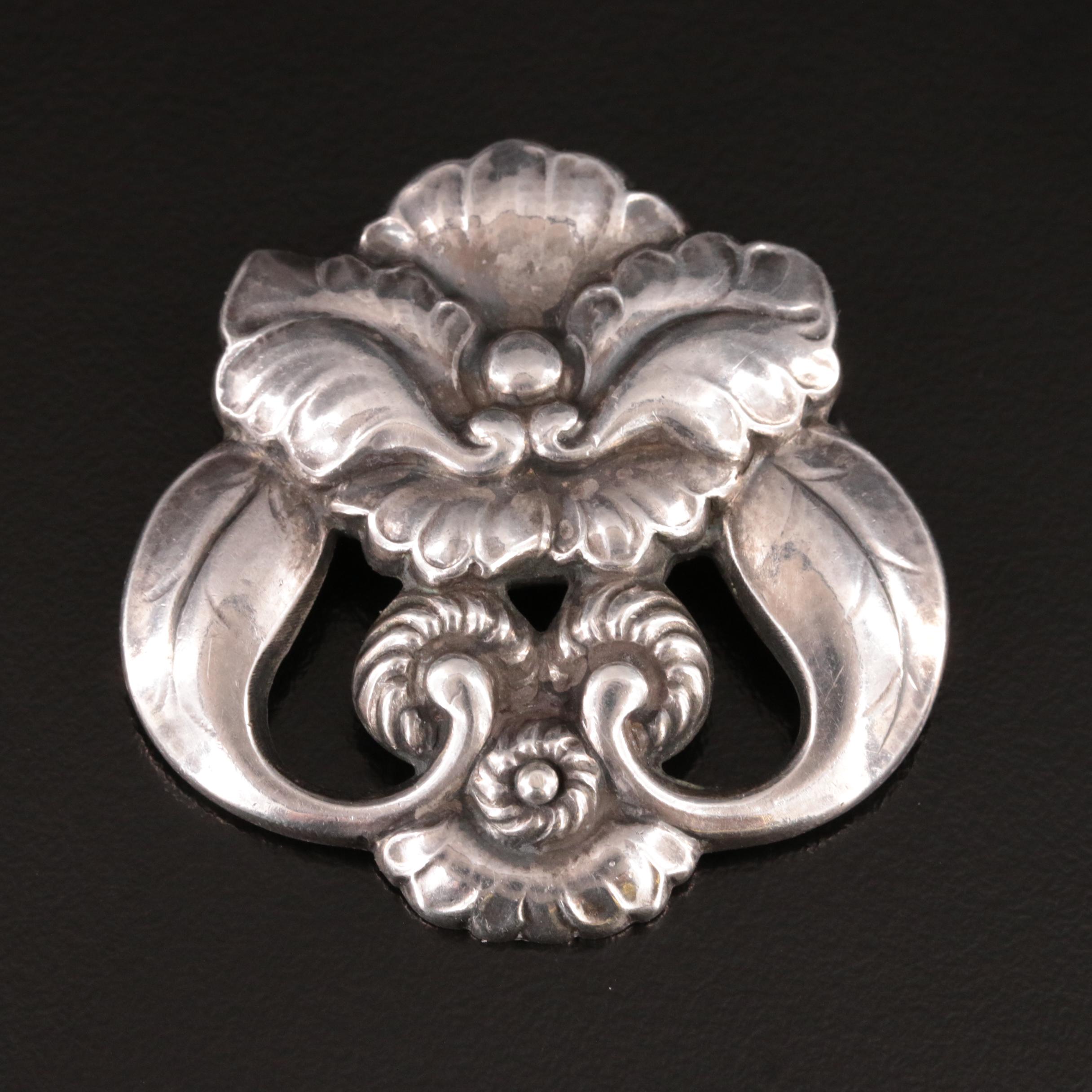 Arno Malinowski for Georg Jensen Sterling Orchid Brooch