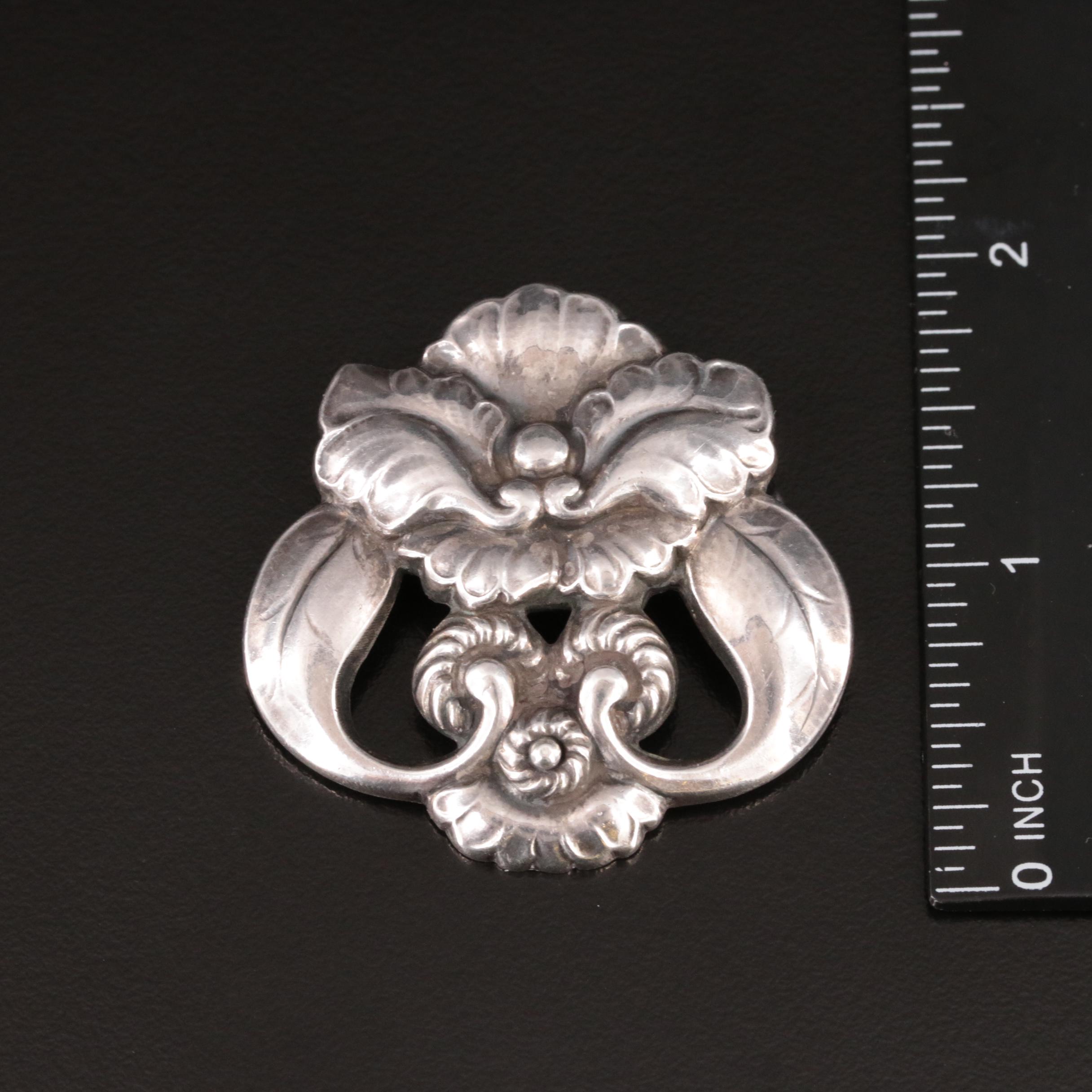 Arno Malinowski for Georg Jensen Sterling Orchid Brooch