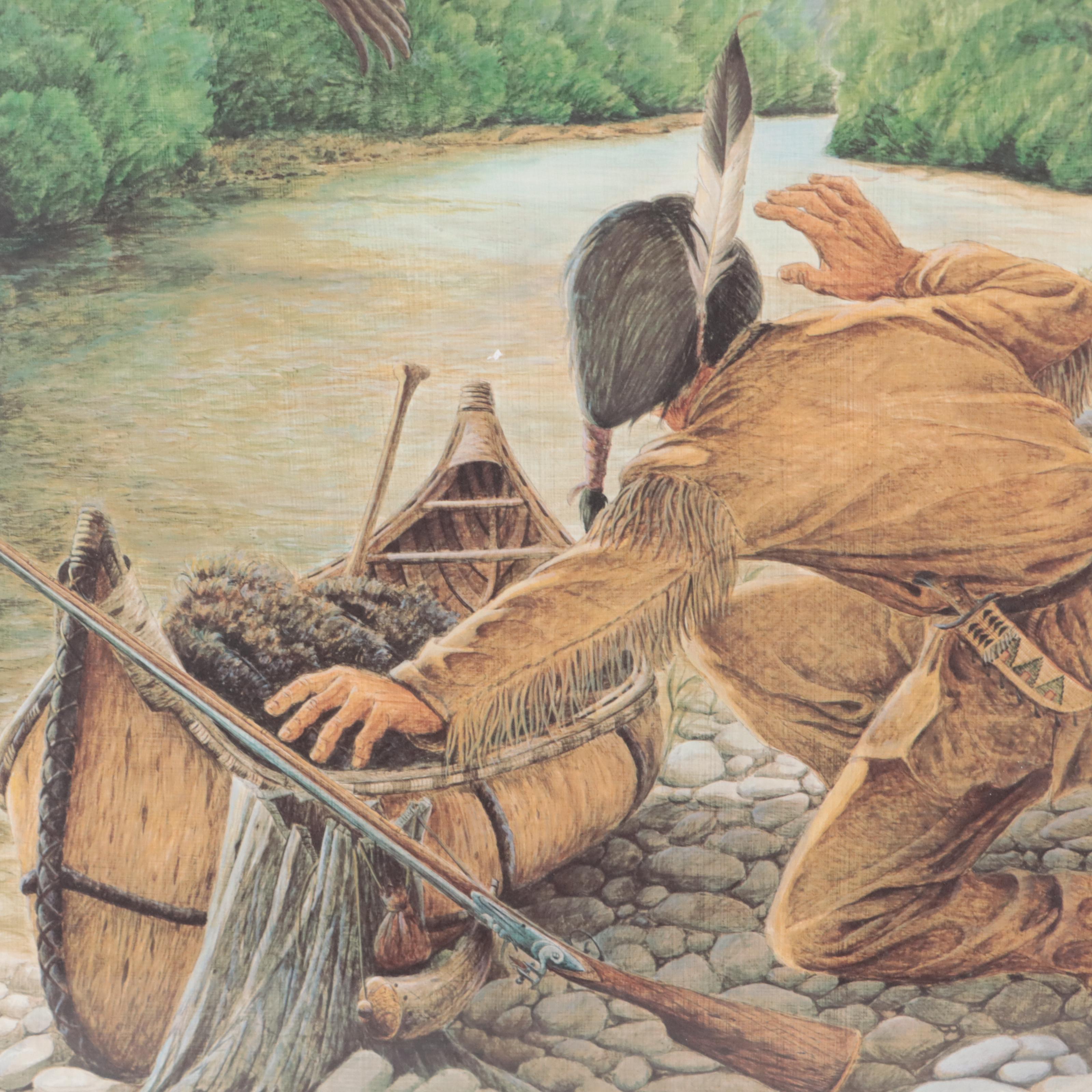 John Ruthven Offset Lithograph "Shawnee Indian"