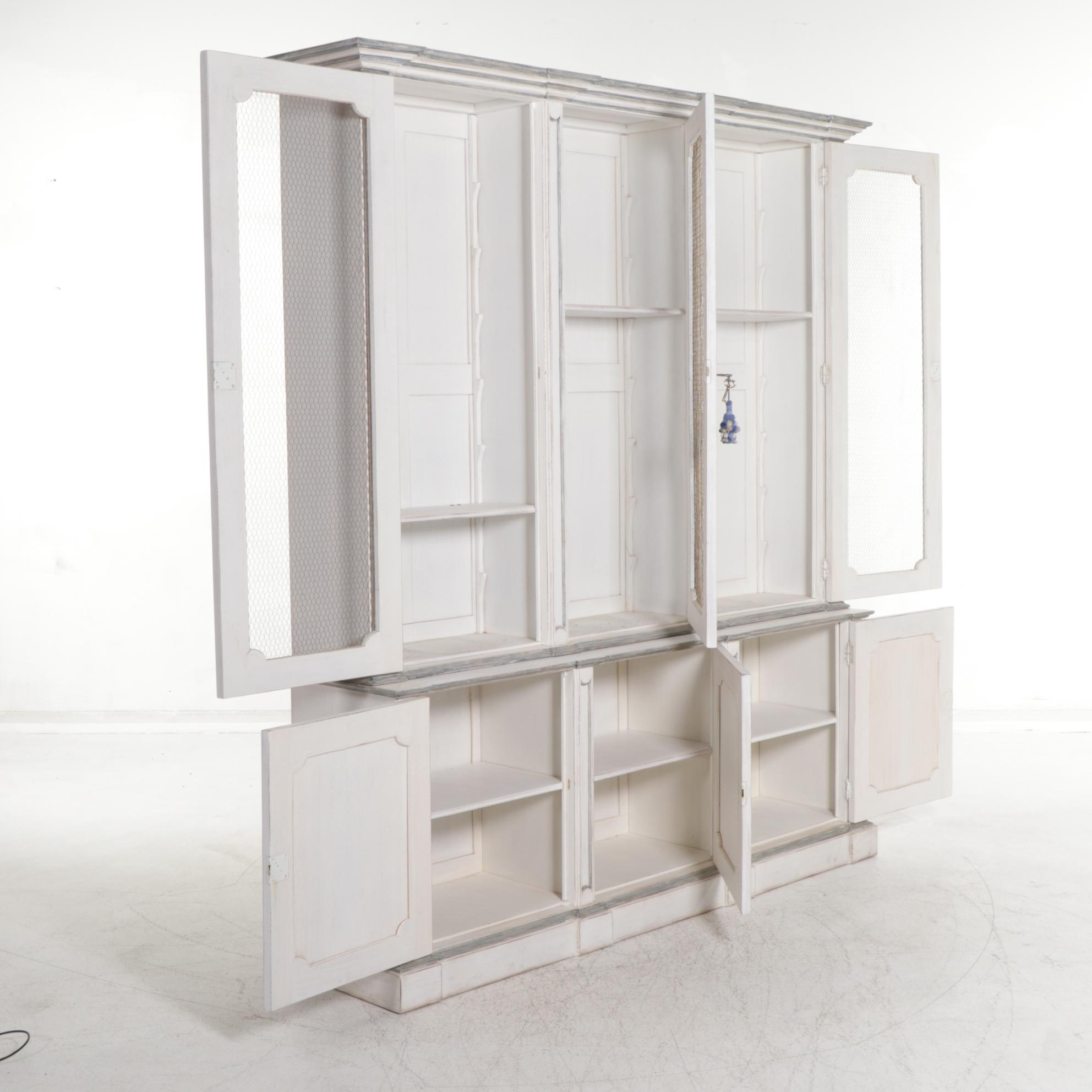 Painted Wood Bookcase Cabinet, 21st Century