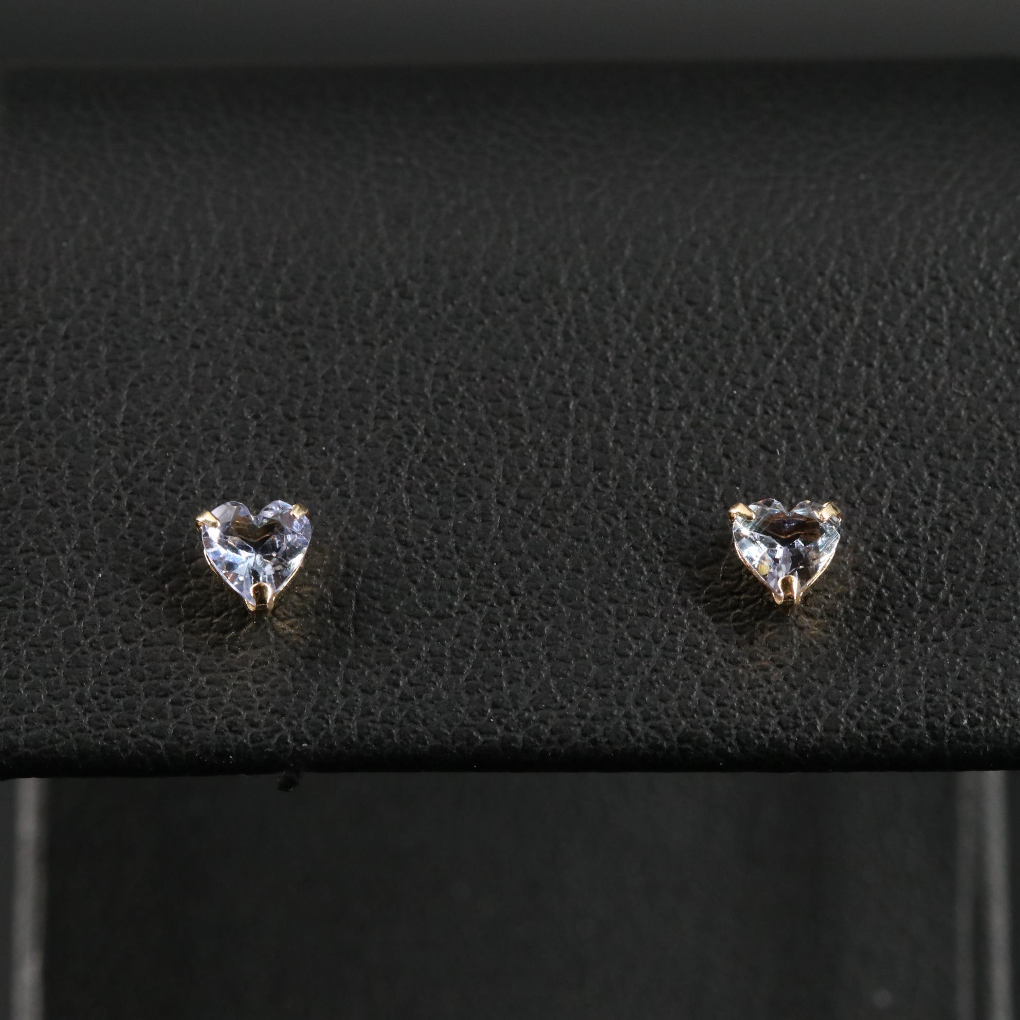 18K Tanzanite Heart Stud Earrings
