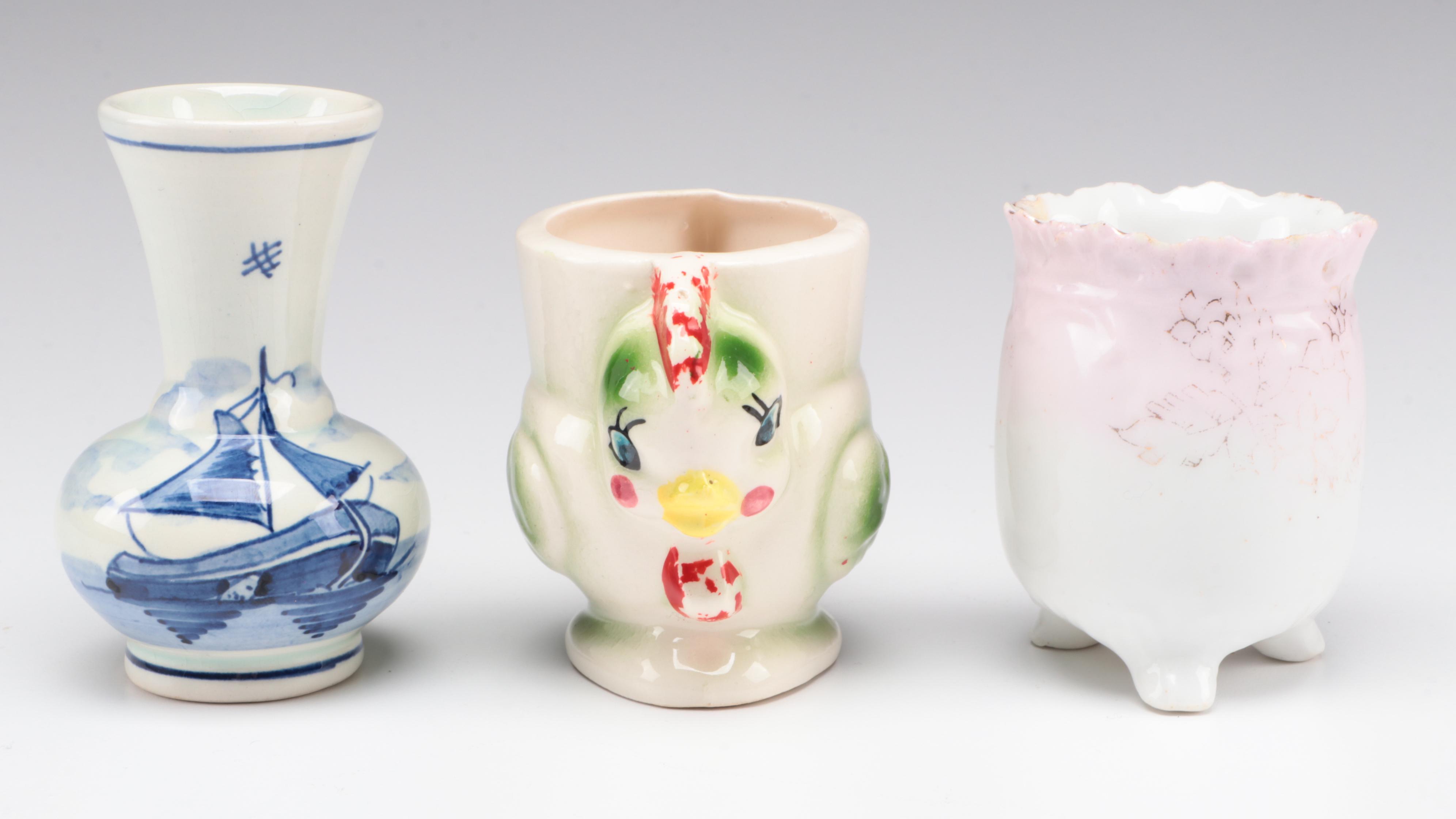 Leart, Mabley & Carew, Zeh Scherzer and Other Toothpick Holder, Vases and Dish