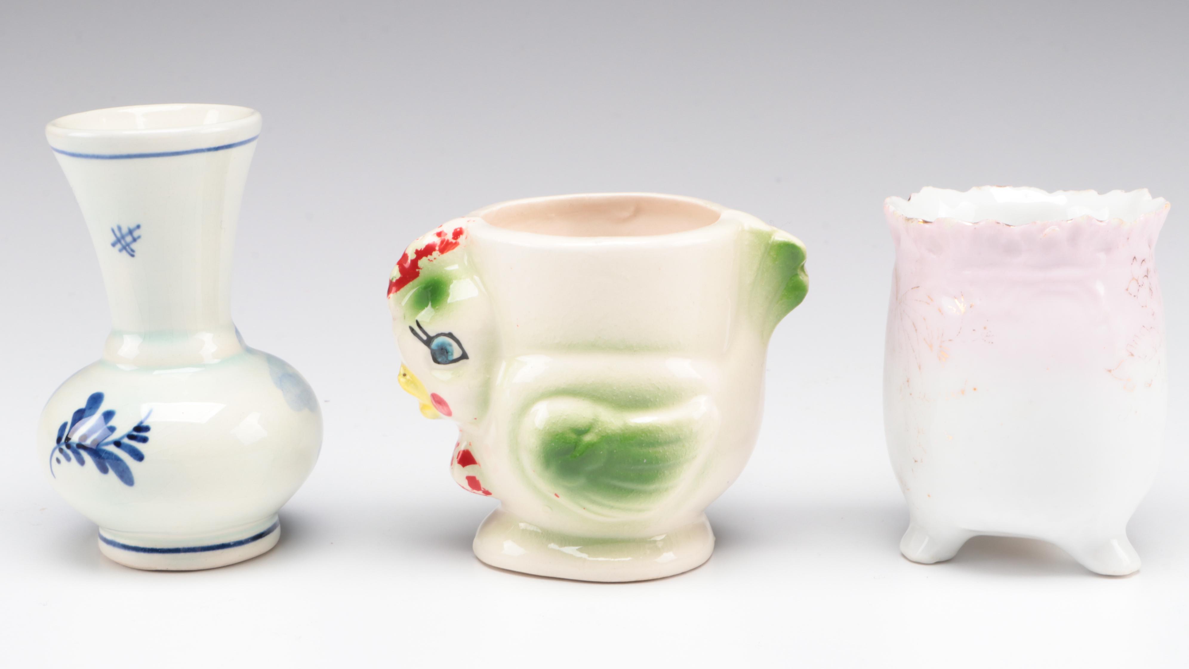 Leart, Mabley & Carew, Zeh Scherzer and Other Toothpick Holder, Vases and Dish