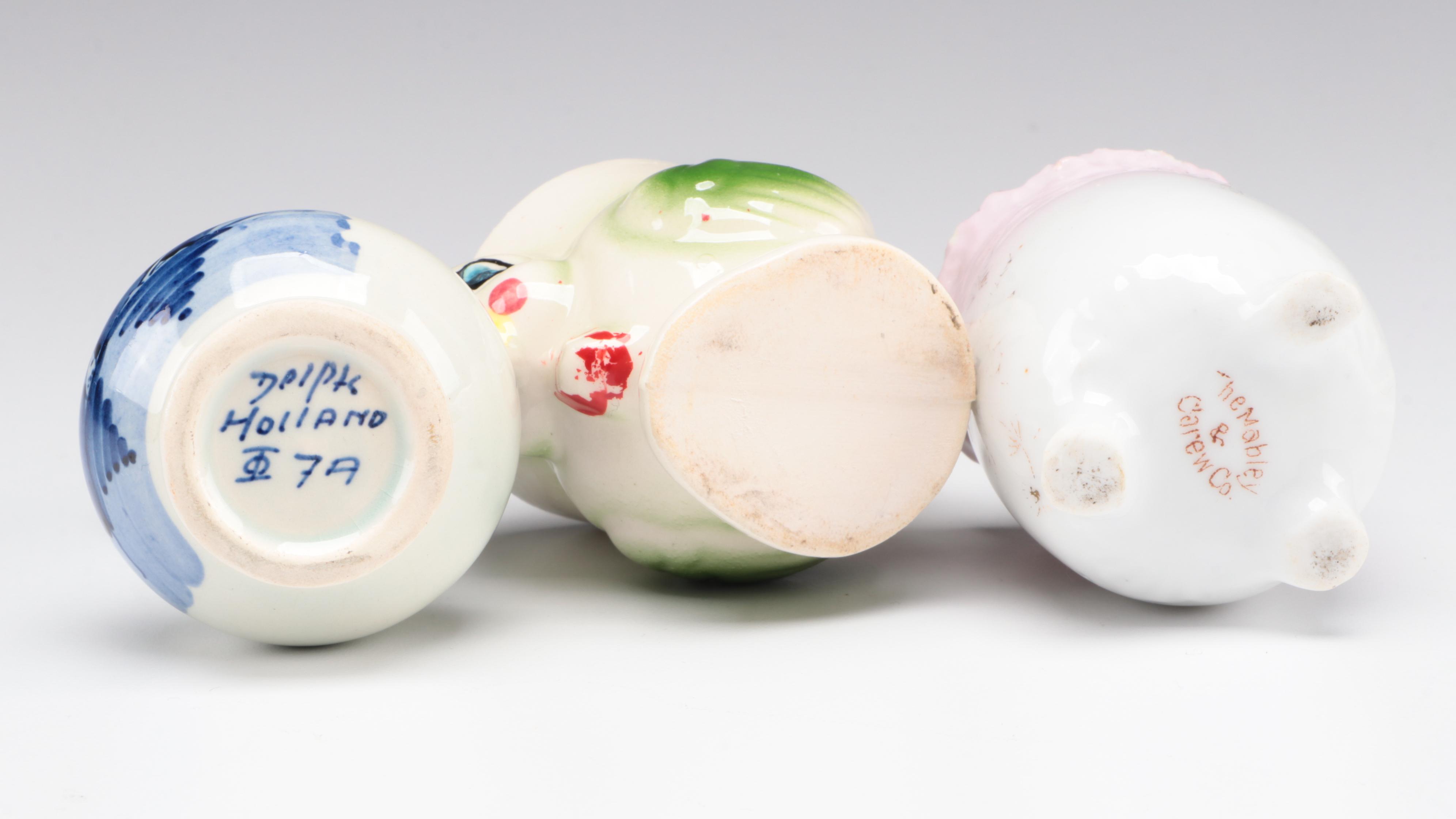 Leart, Mabley & Carew, Zeh Scherzer and Other Toothpick Holder, Vases and Dish