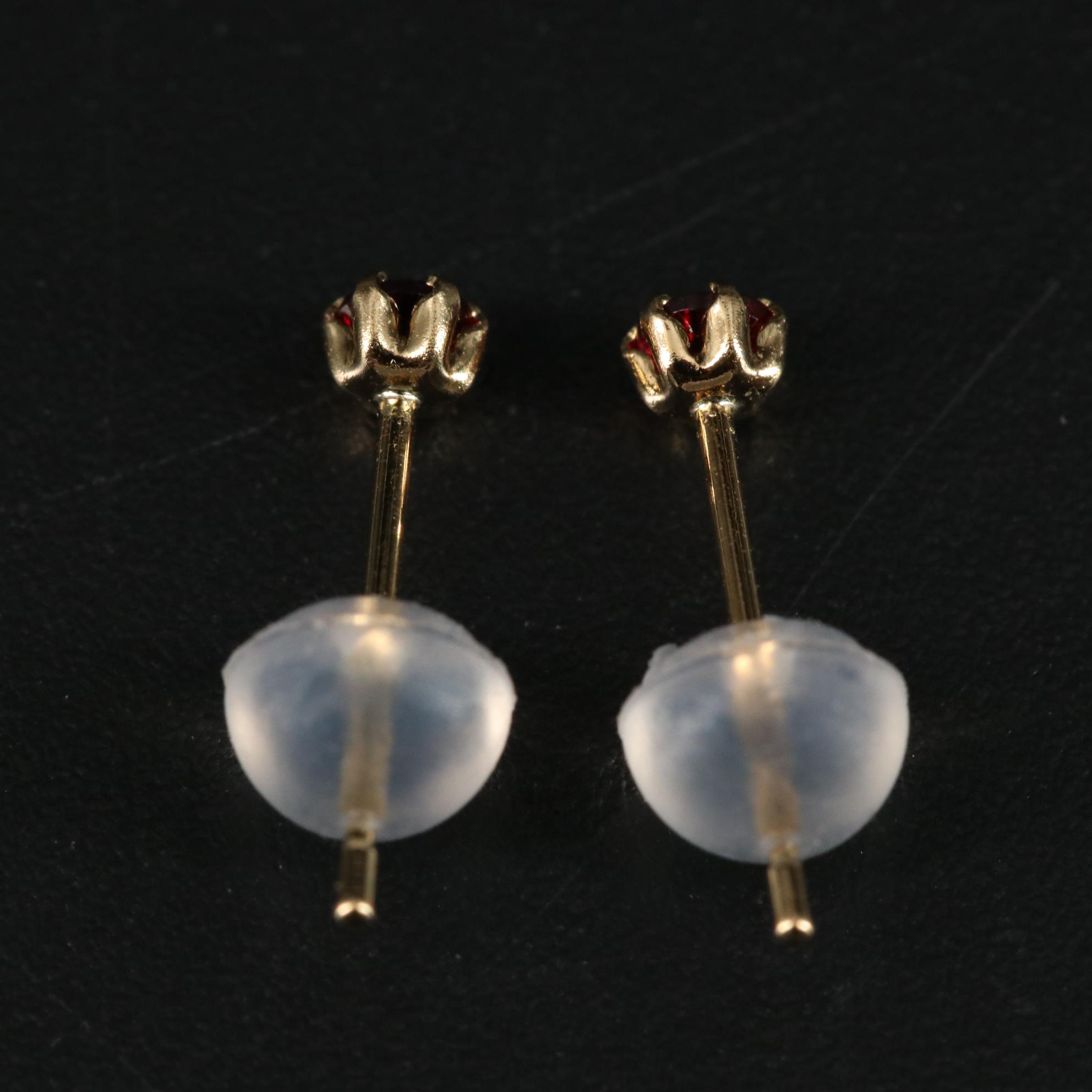 18K Red Spinel Stud Earrings