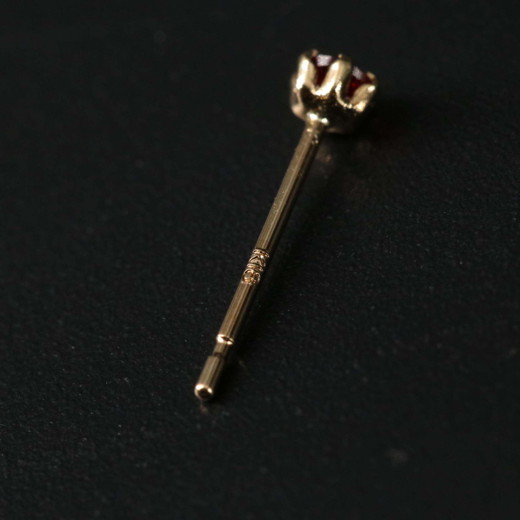 18K Red Spinel Stud Earrings