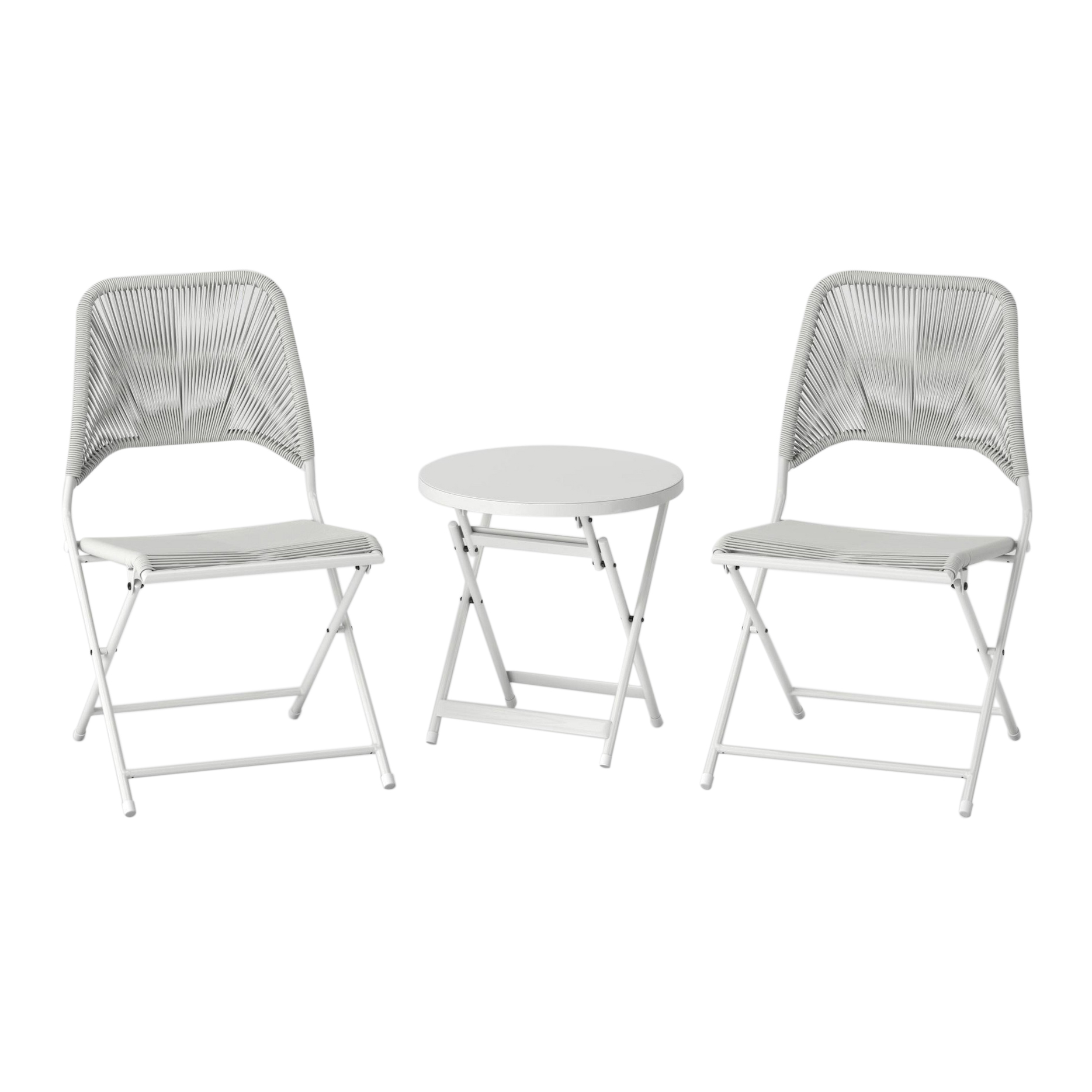 Project 62 Fisher Three-Piece White Foldable Patio Bistro Set