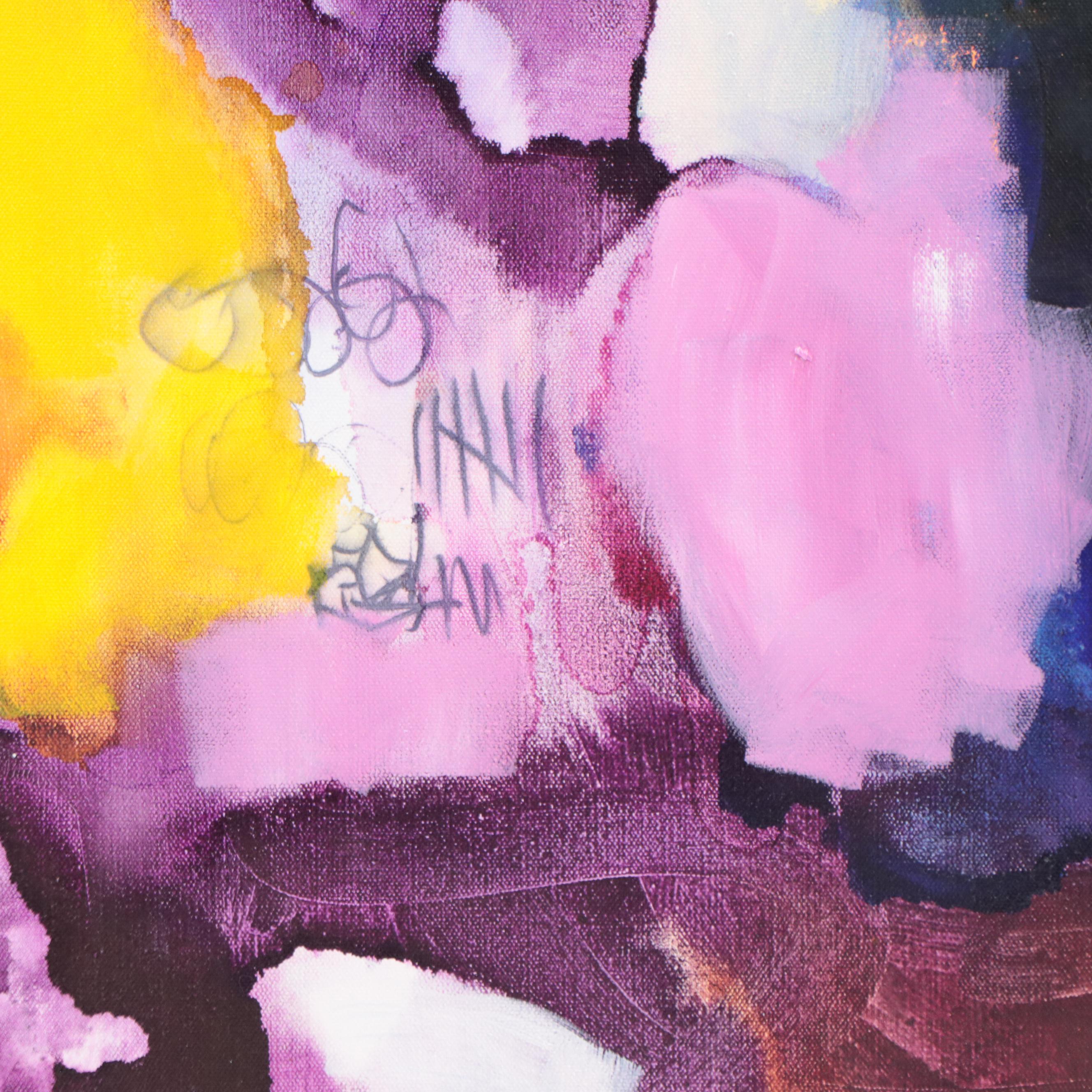 Milagros Pongo Abstract Mixed Media Painting "Life in Dream," 21st Century