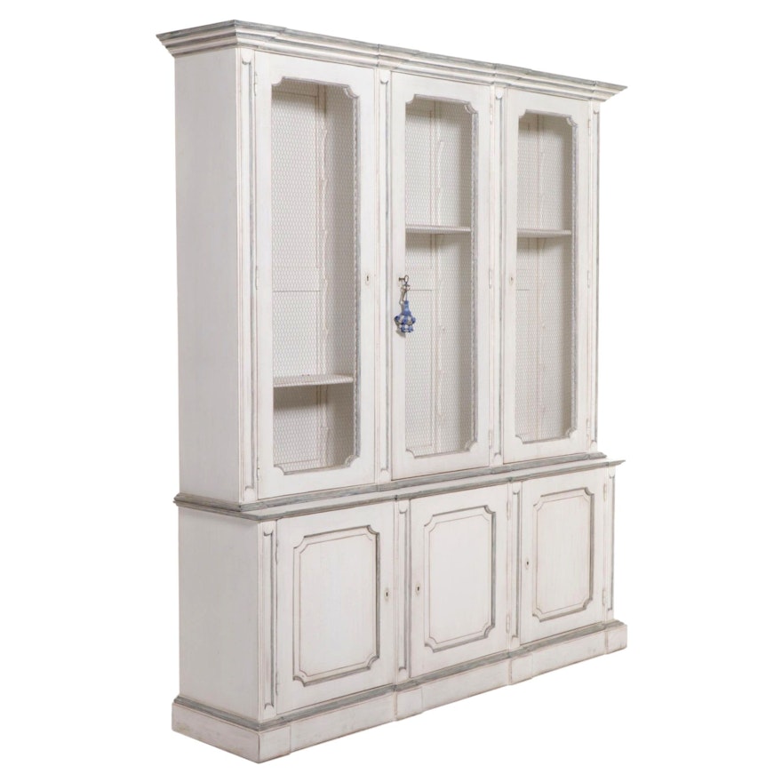 Painted Wood Bookcase Cabinet, 21st Century