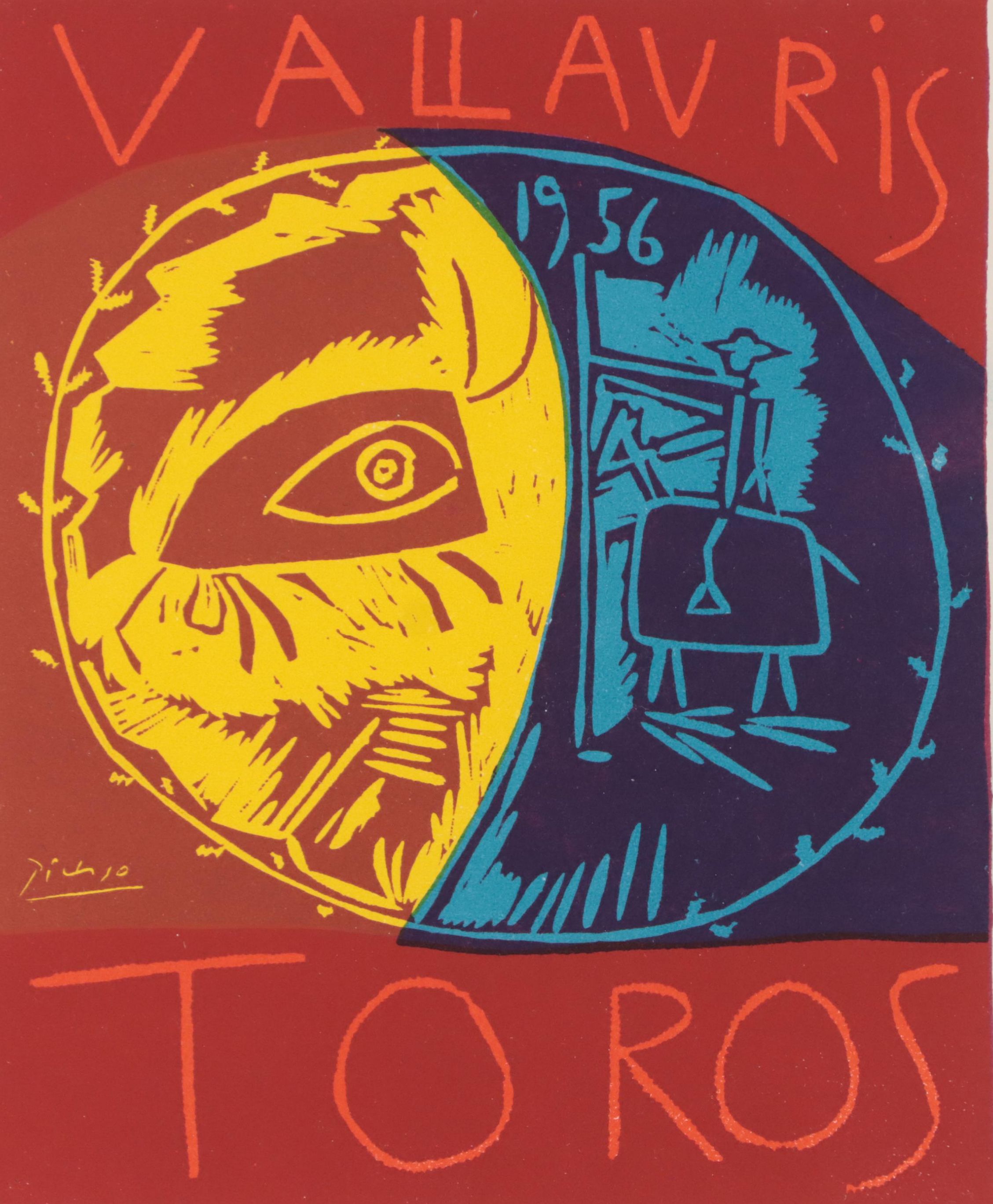 Color Lithograph After Pablo Picasso "Toros Vallauris"